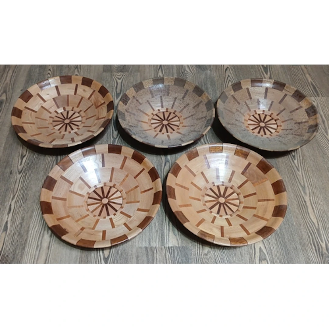 John Southworth Prescott (b1939), a set of five parquetry bo...