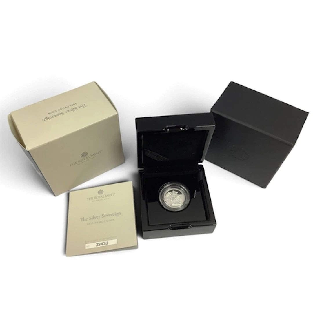 2025 Royal Mint King Charles III Silver Proof Sovereign, cas...