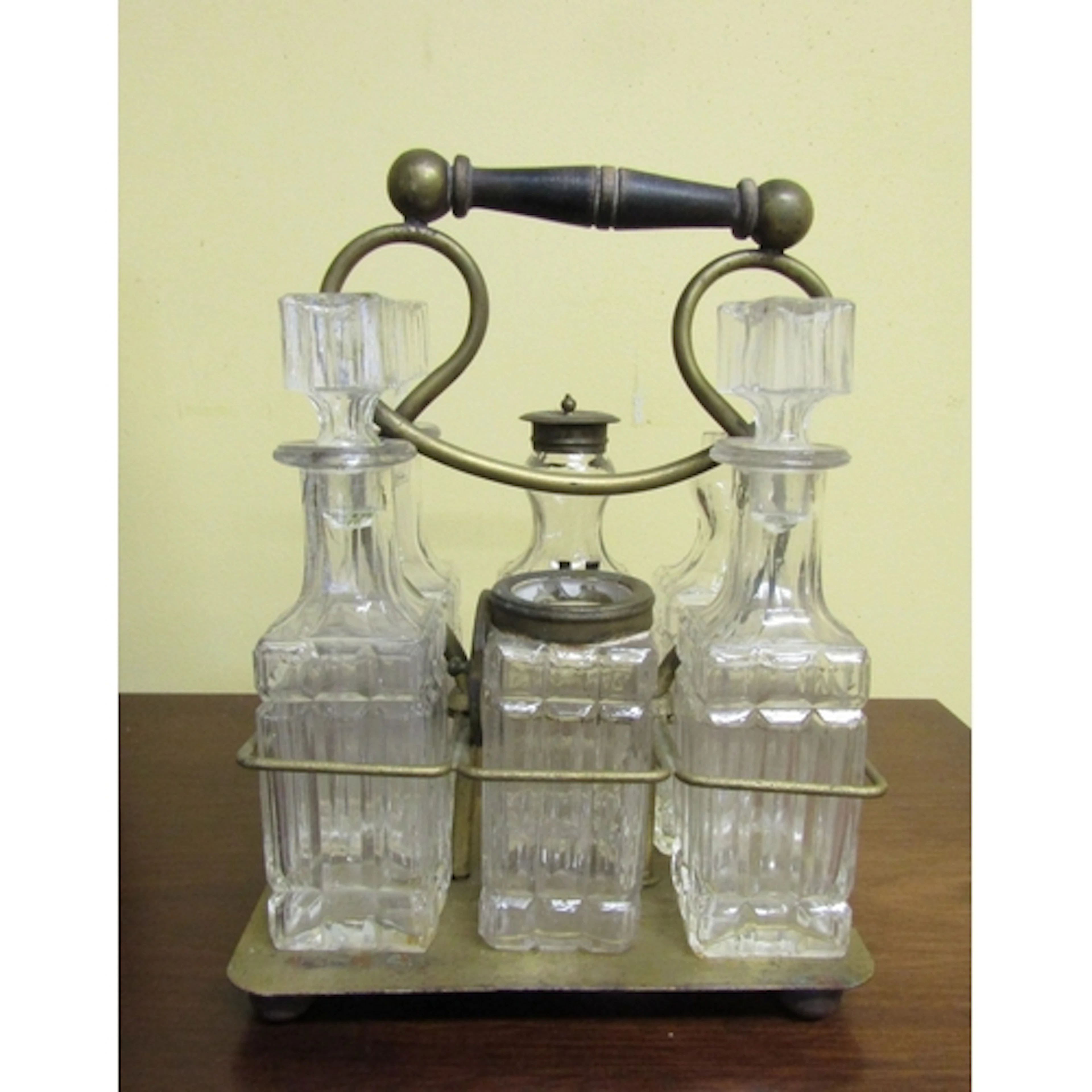 Edwardian Silver Handled Cruet Stand and Silver Plated Three...