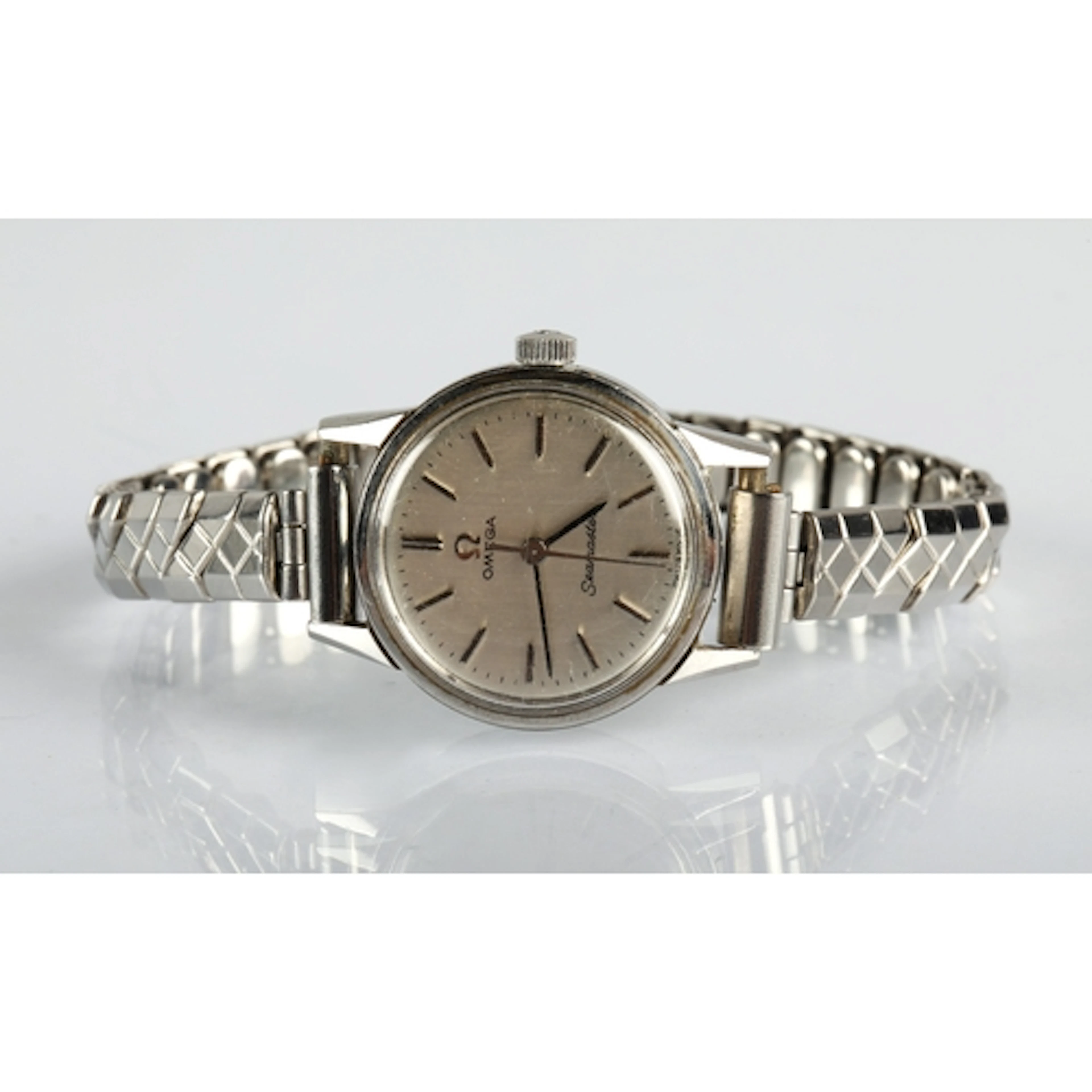 Ladies Omega stainless steel seamaster wrist watch