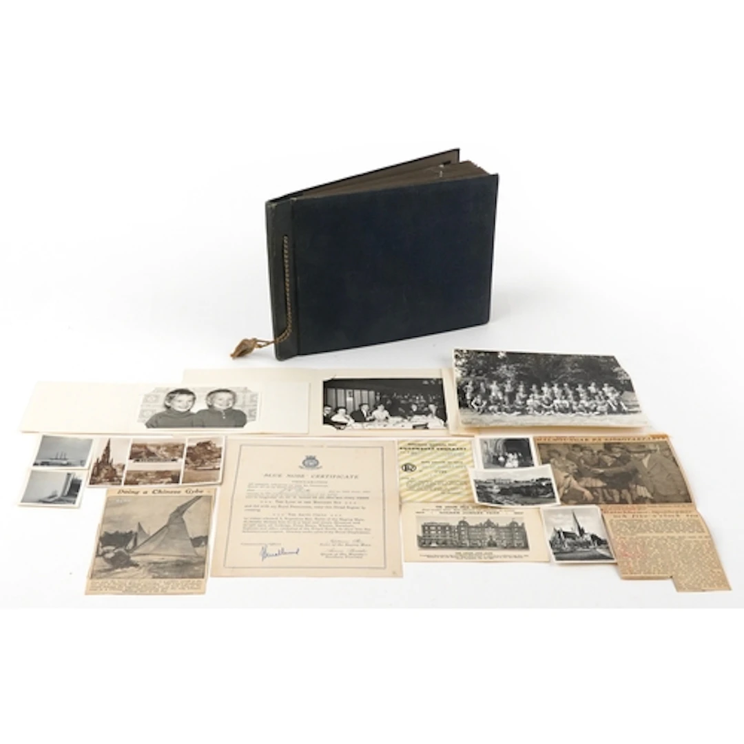 Mid 20th century naval interest photograph album with photog...