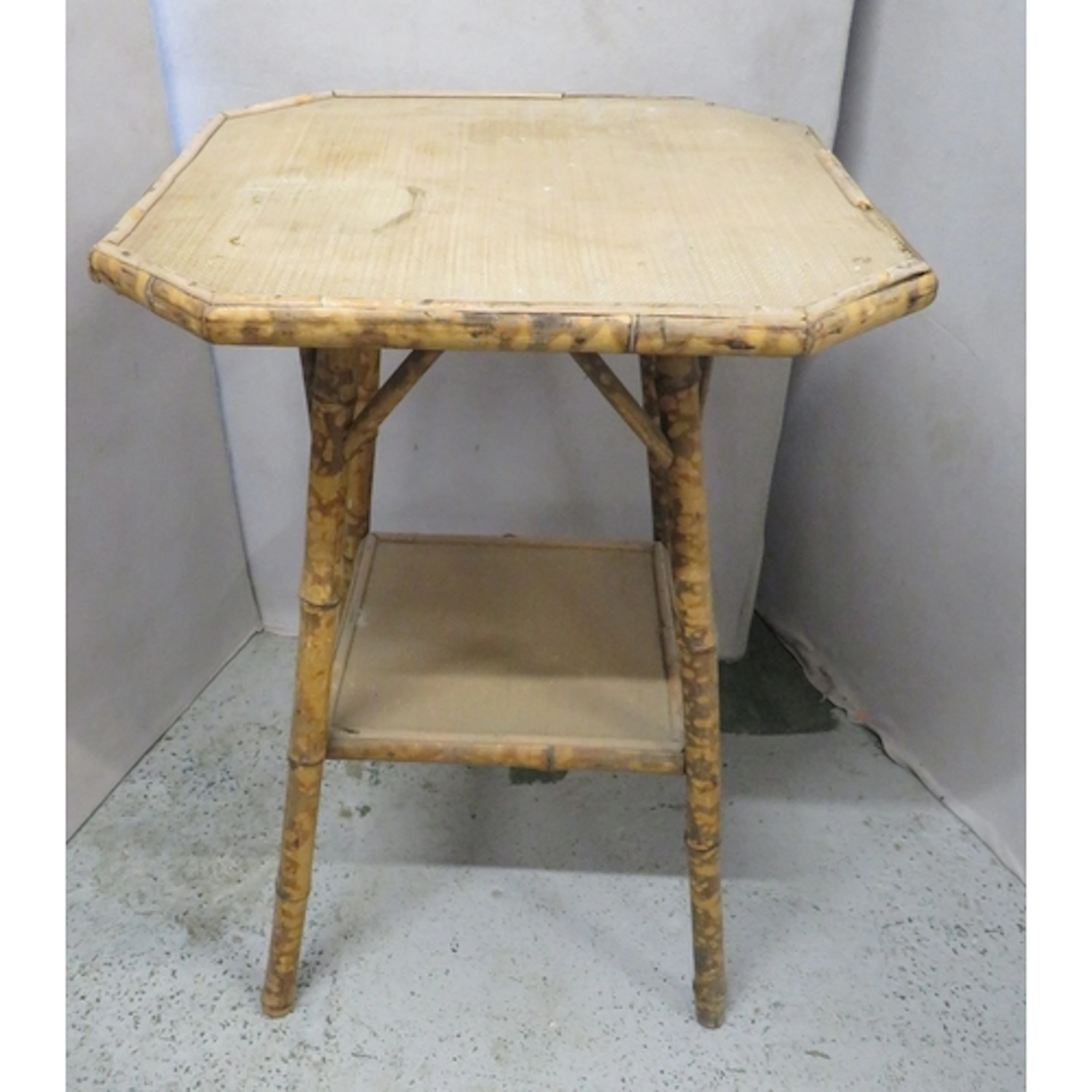 Antique Victorian Aesthetic Movement 2 Tier Bamboo Side Tabl...