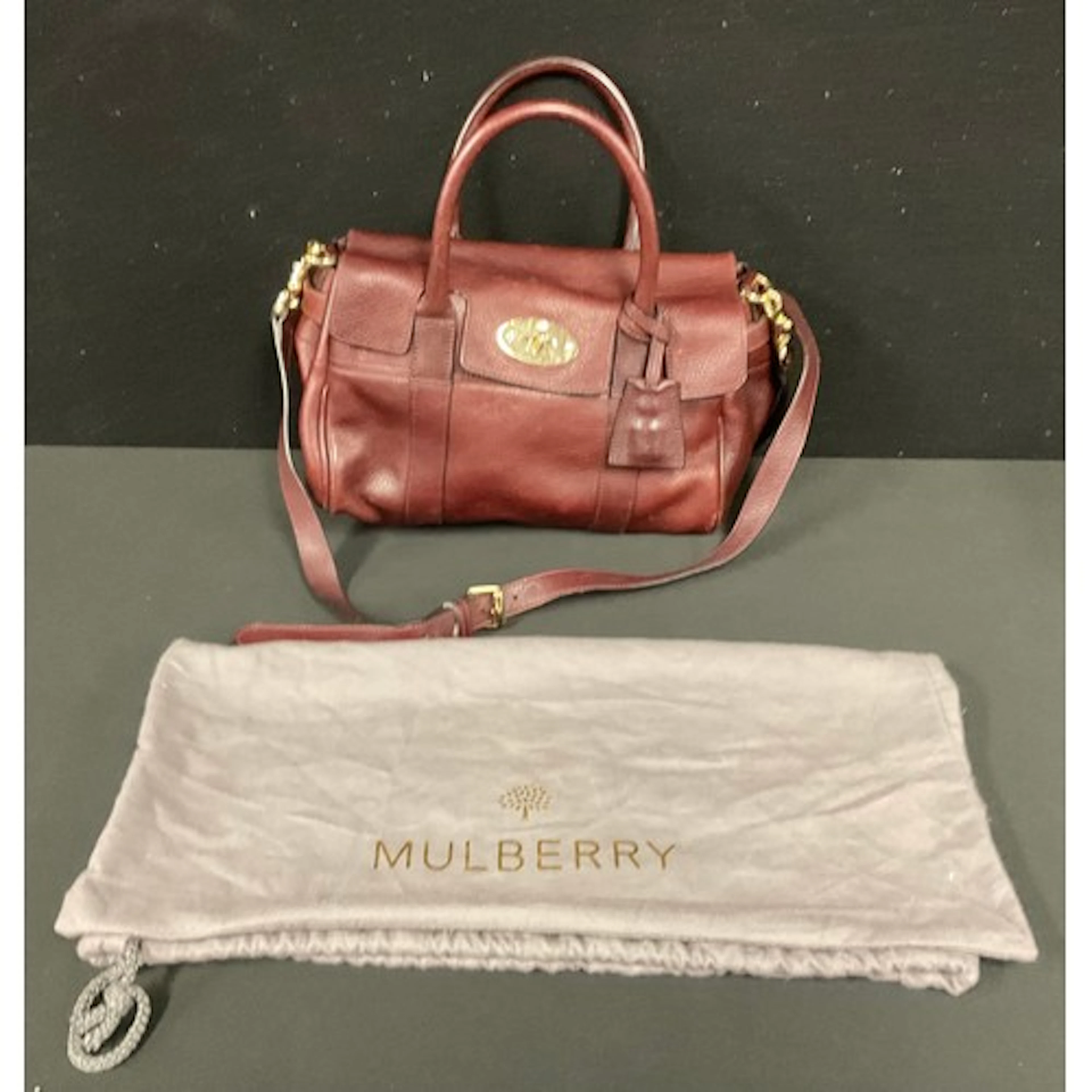 Fashion - a Mulberry Bayswater leather and brass mounted sat...