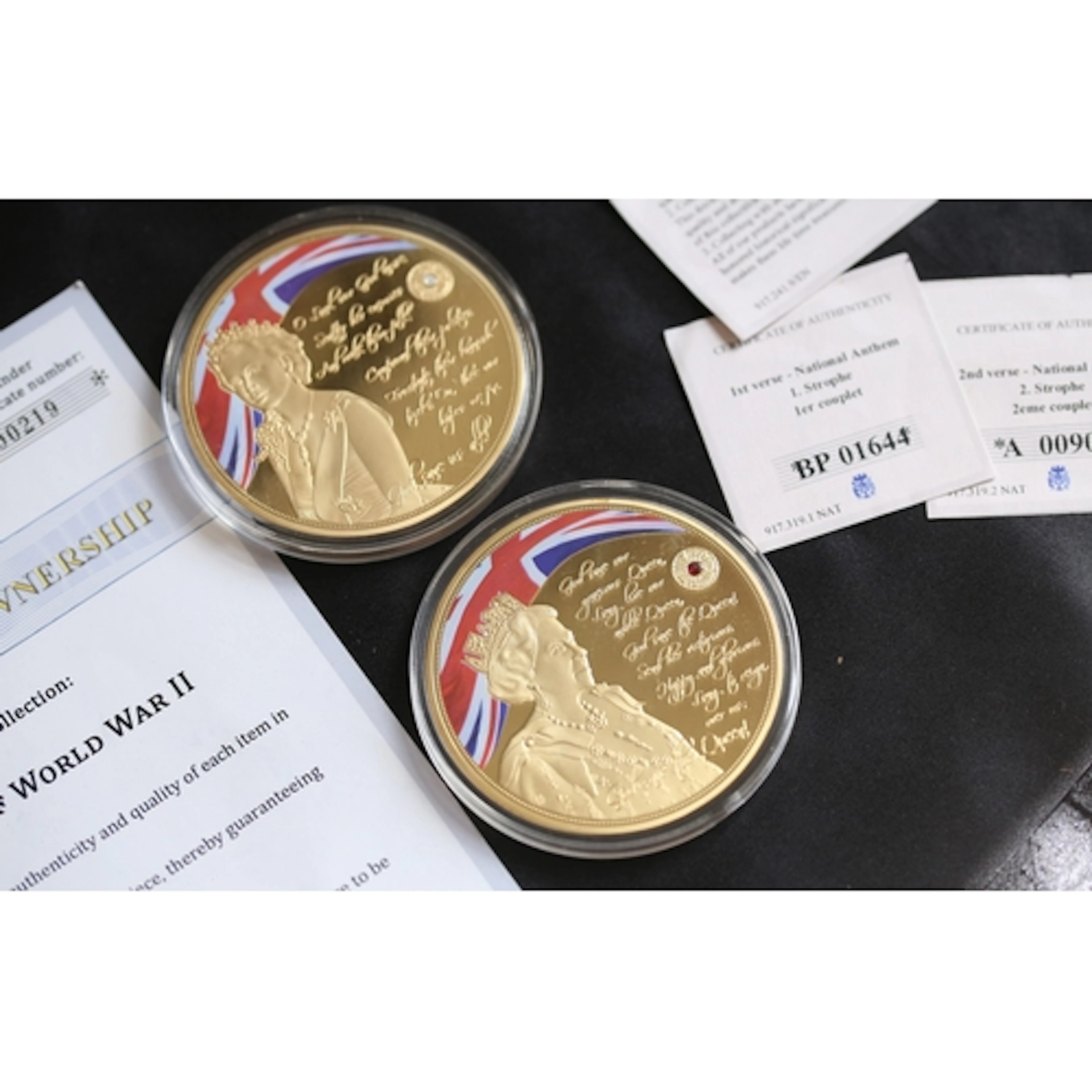 Two Commemorative Medals, God Save The Queen, National Anthe...