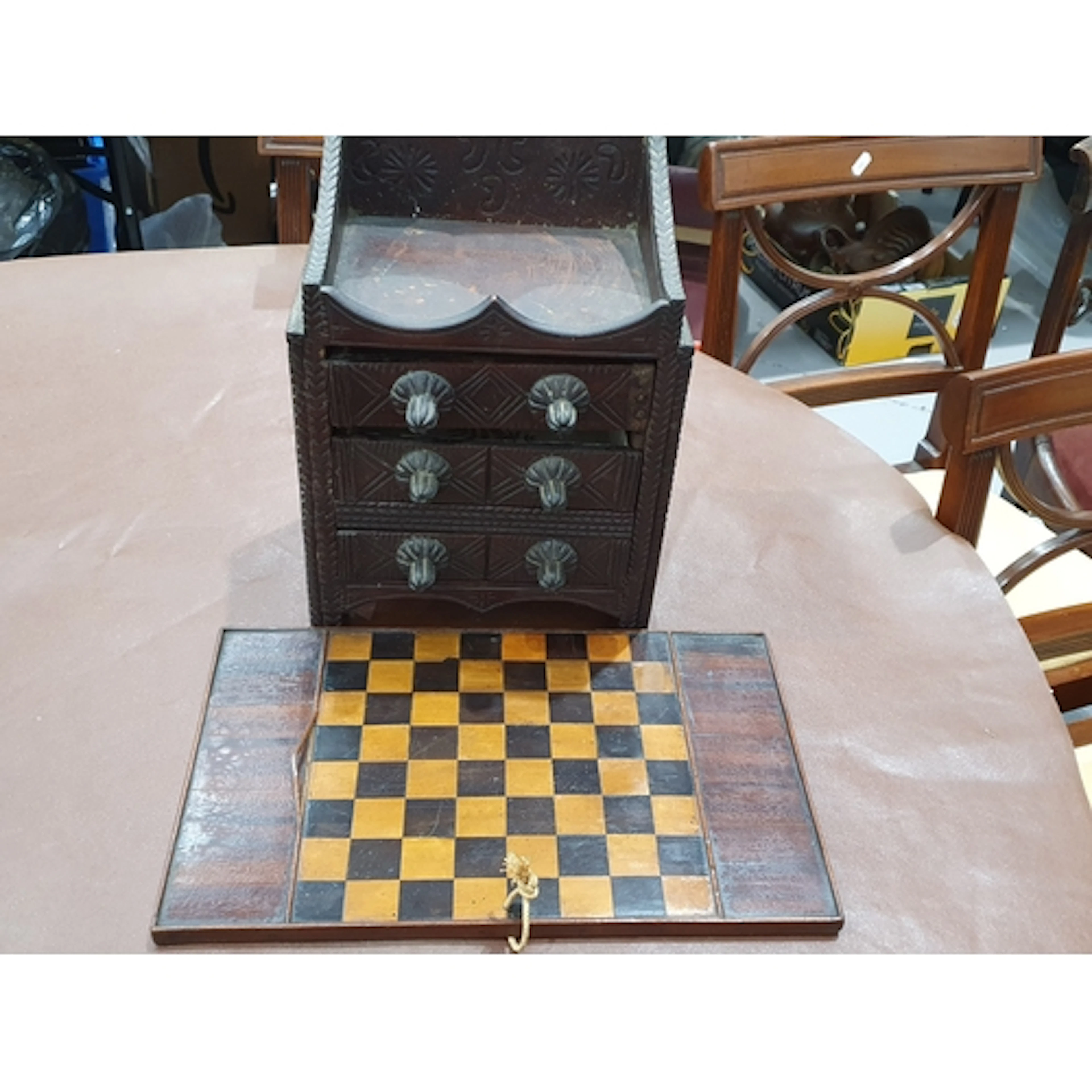 A 19th century mahogany reversible Draughts and Backgammon B...