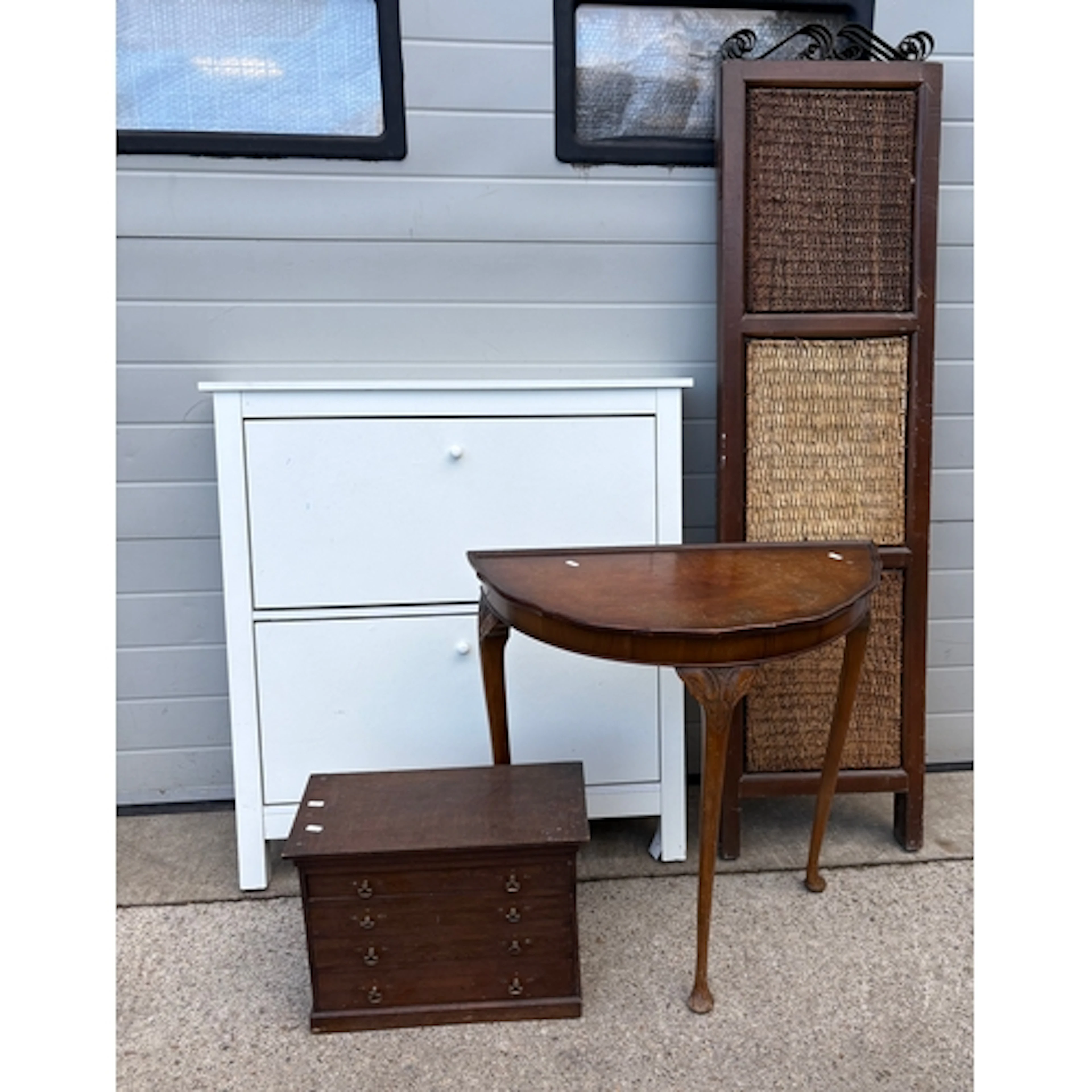 A small oak collectors chest, hall table, Ikea wall cabinet ...