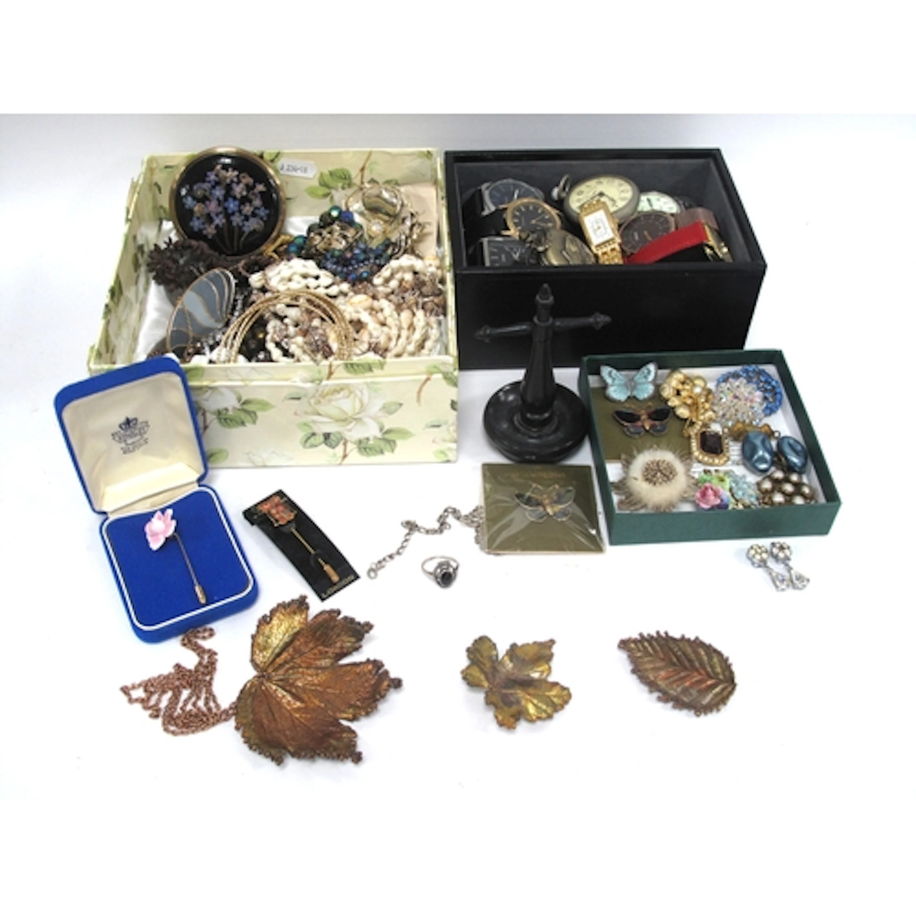 Costume jewellery, including 925 silver stone-set ring and c...