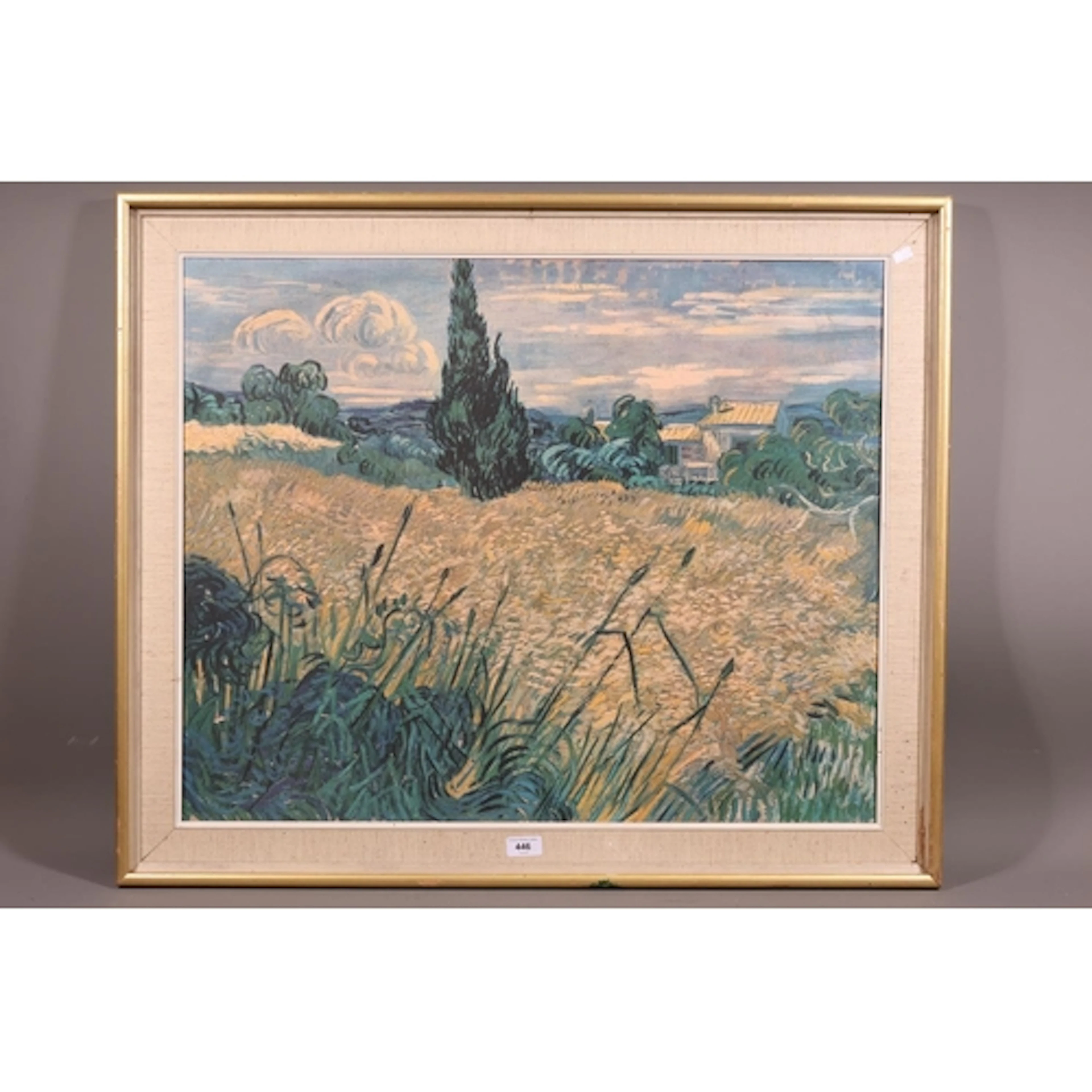 After VINCENT VAN GOGH, Green Wheat Field with Cypress, prin...