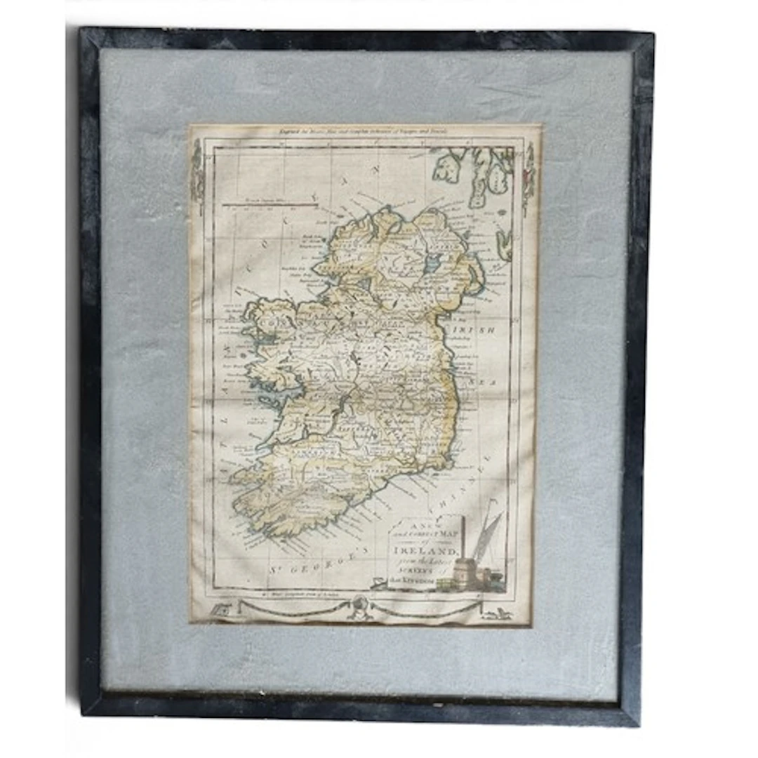 A 19th Century hand coloured Map Of Ireland. A New and Corre...