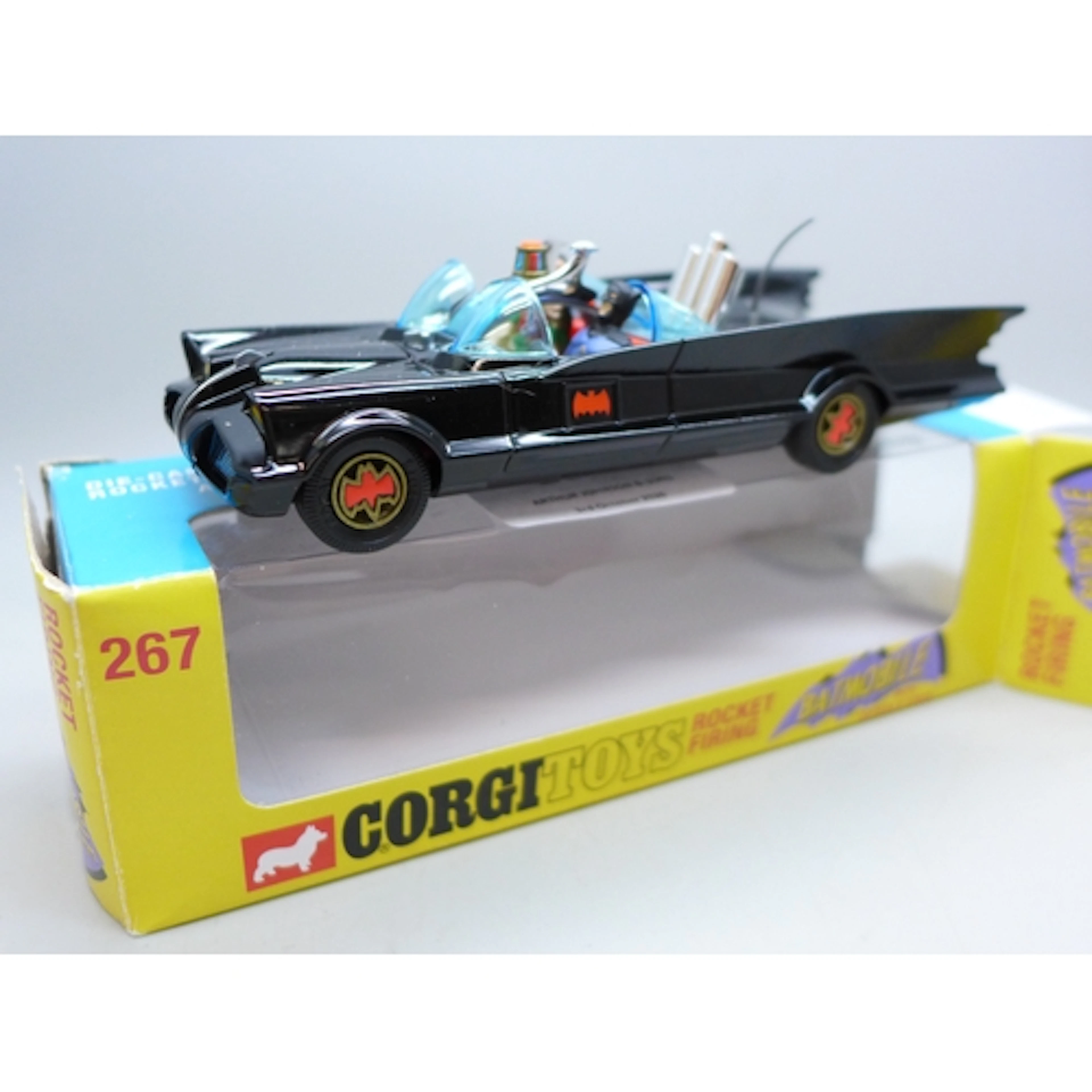 A Batman Corgi Toys 267 Batmobile in a reproduction box