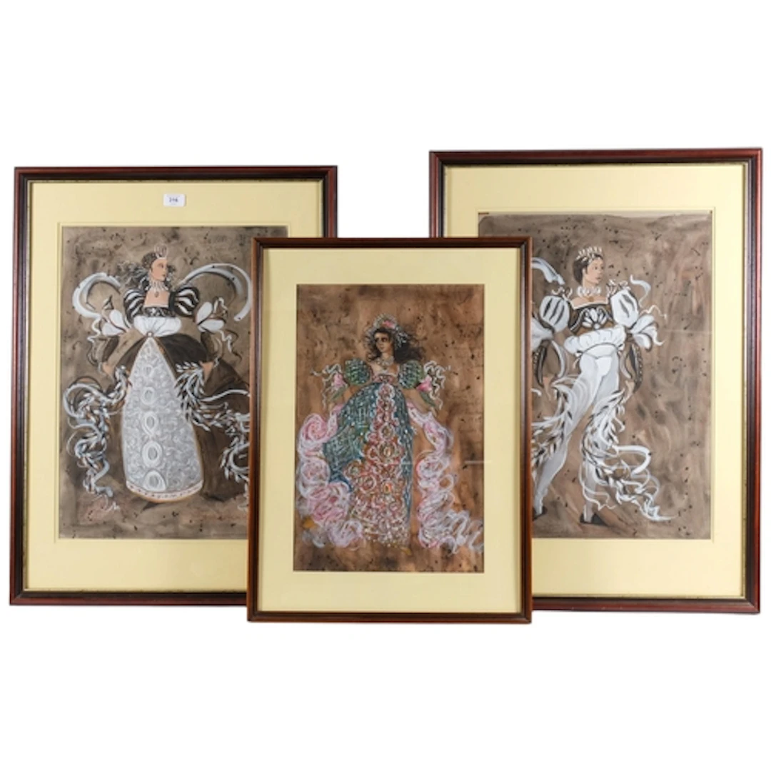 Donato Forte, Italian, a group of 3 mixed media studies, the...