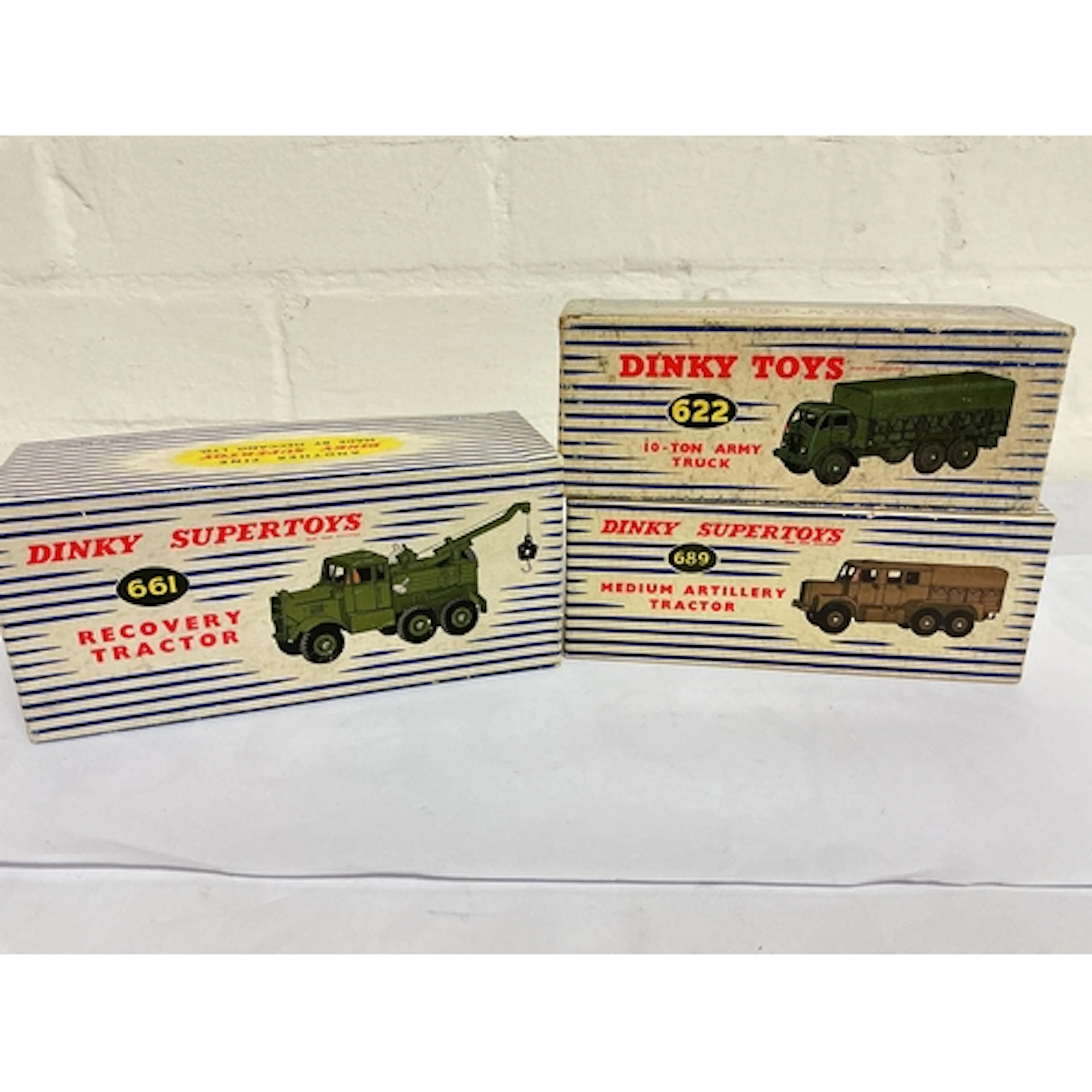 3 X Boxed Dinky Military Diecast. A Recovery Tractor #661, A...