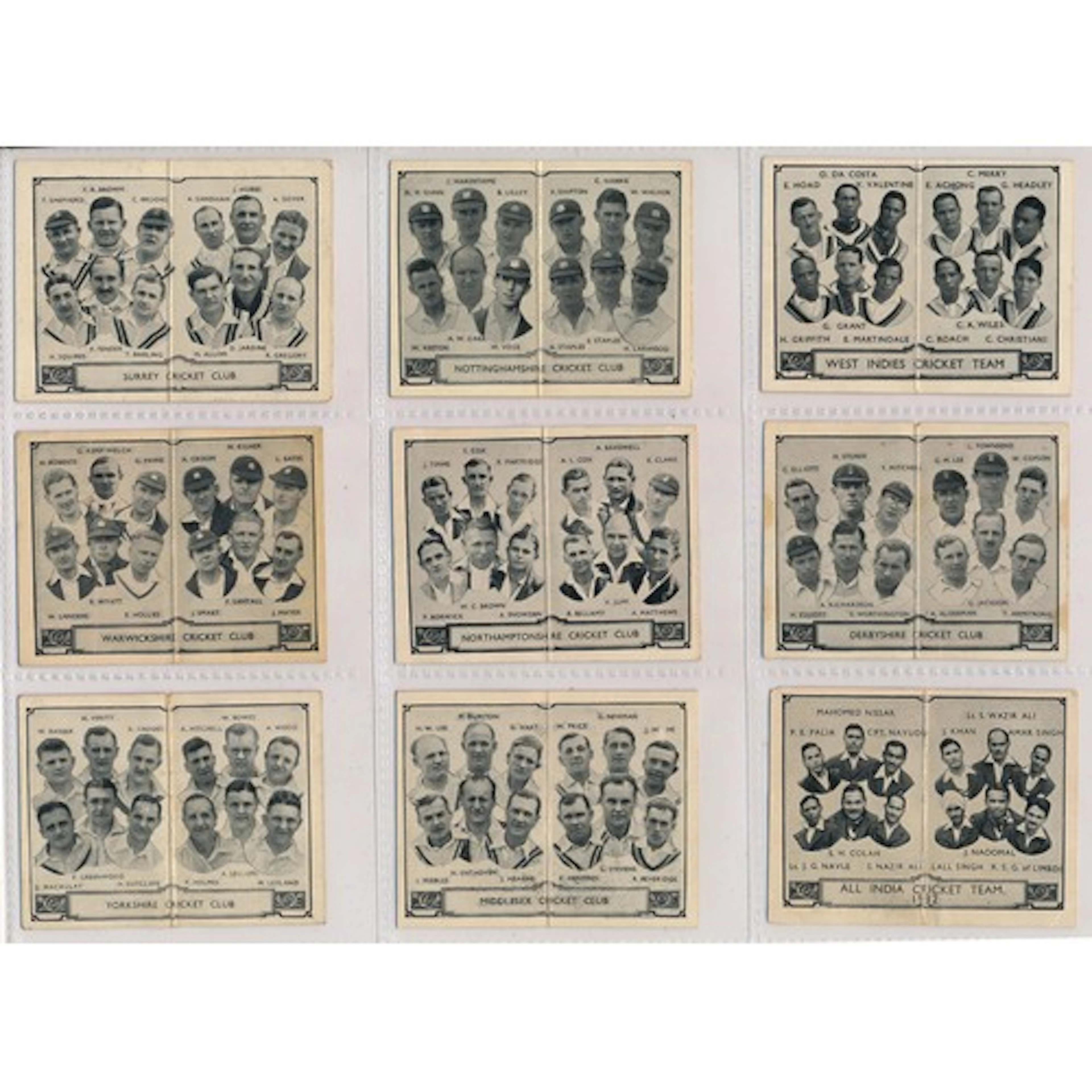 Vintage cricket cards, Barratt & Co, 1934 Cricket team folde...
