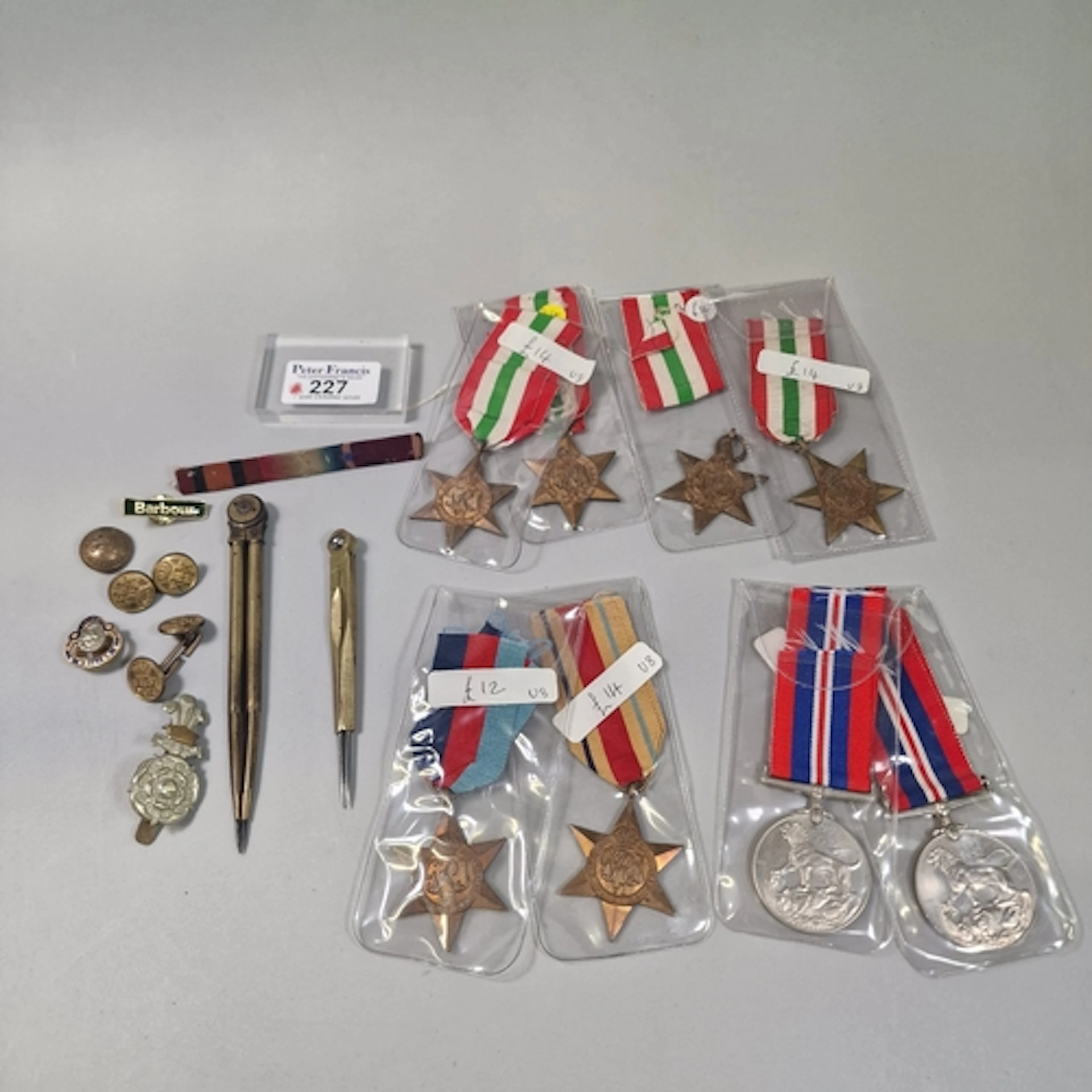 Collection of eight WW2 British medals, comprising four Ital...