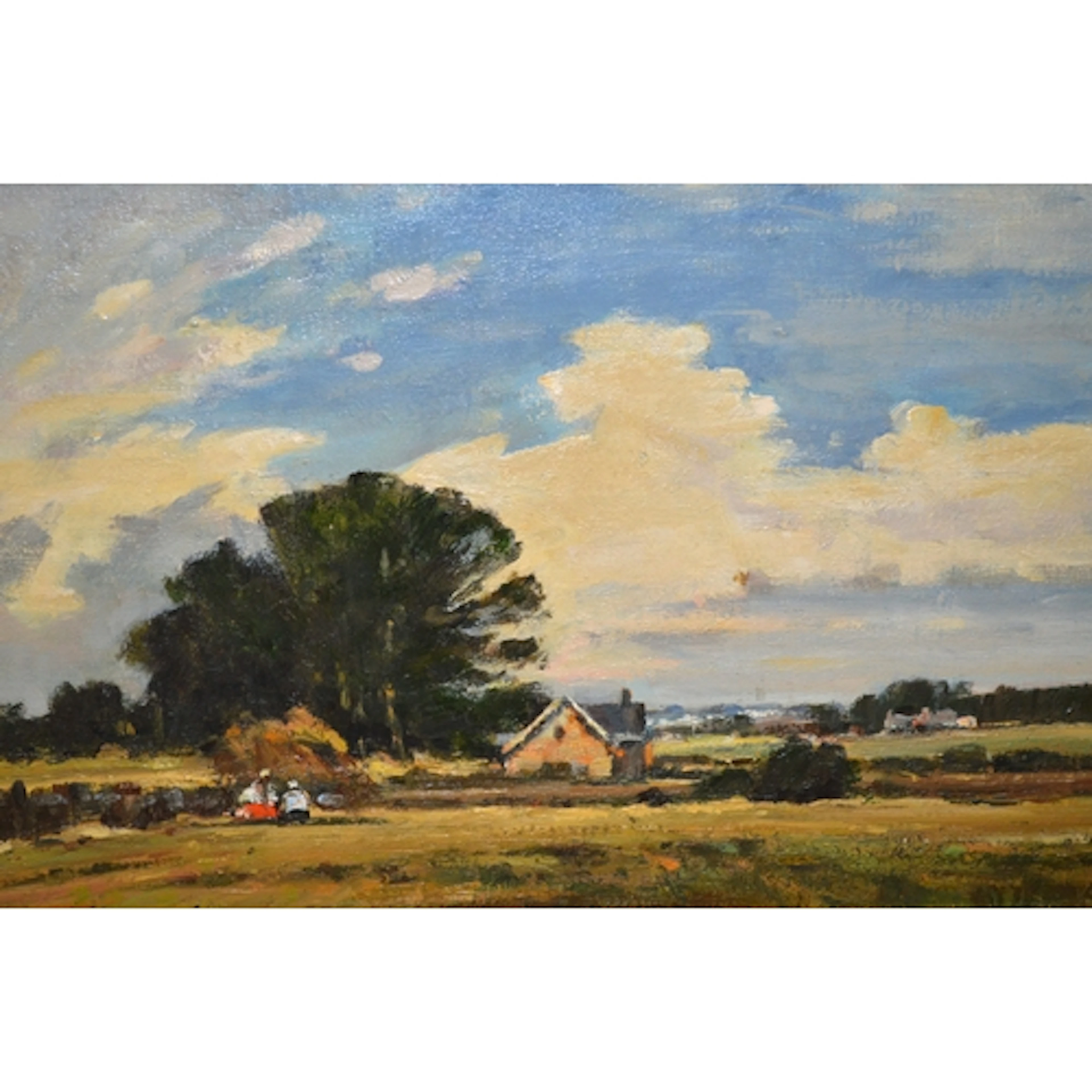 John Horwood, oil on canvas, figures in a landscape (Norfolk...