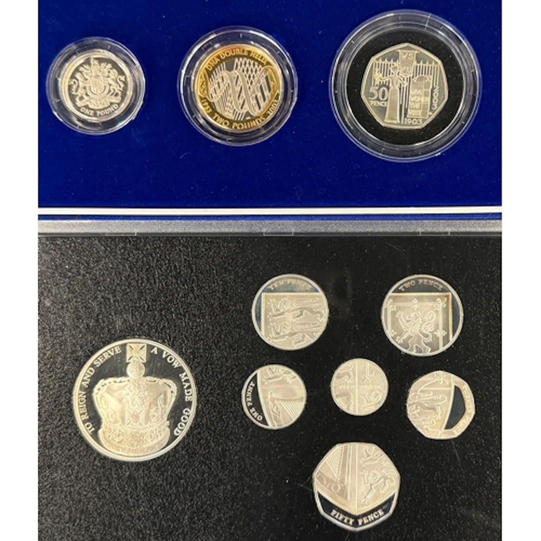 A group of ten UK silver proof coins, comprising the 2003 th...