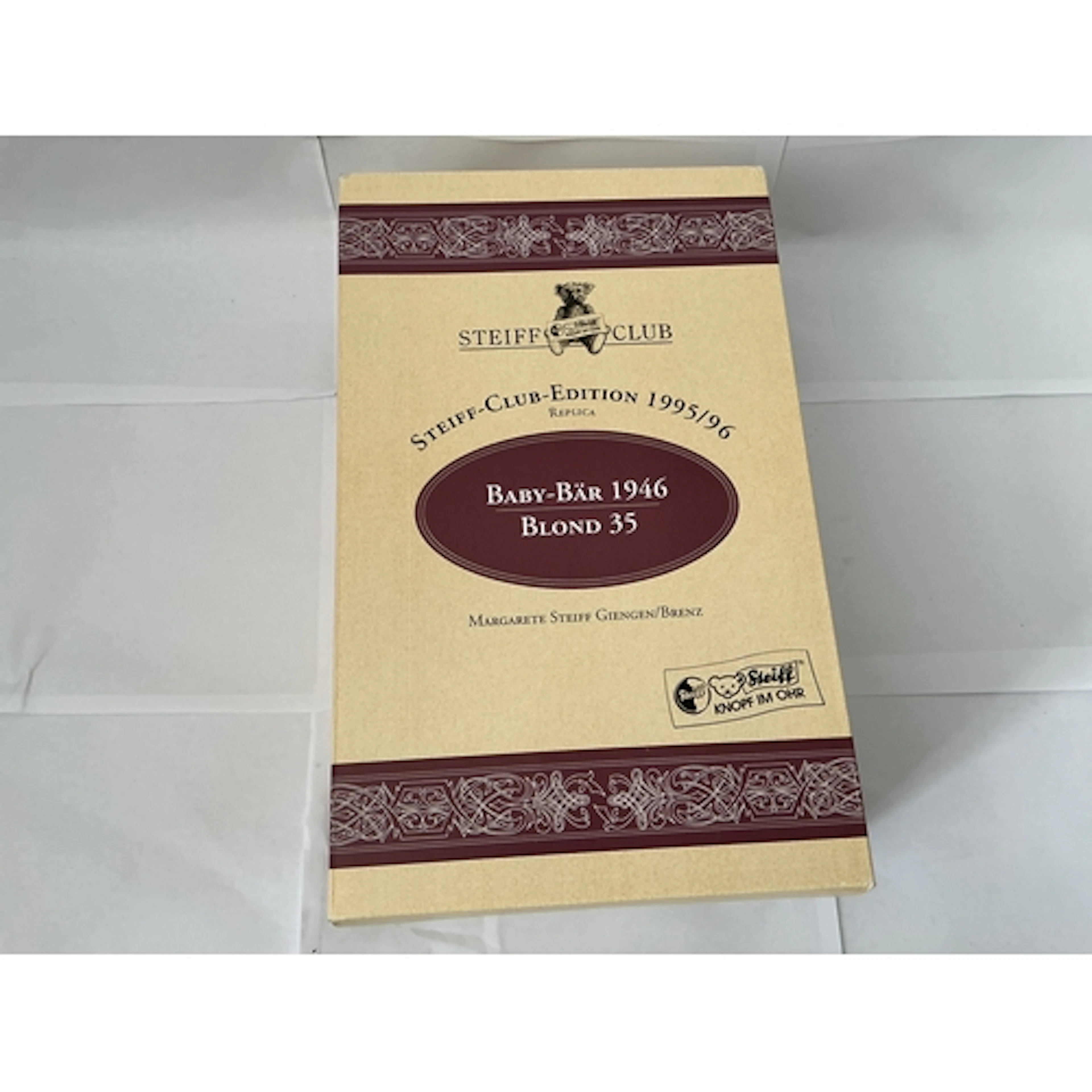A Boxed Steiff Club Edition 1995/96 Replica Baby Bear Blond ...