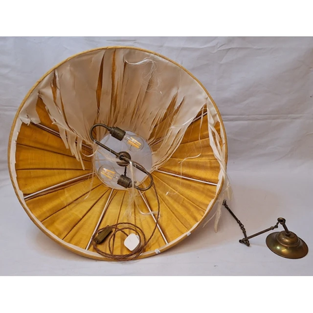 Large Vintage Ceiling Lamp in mustard/ochre & press switch a...