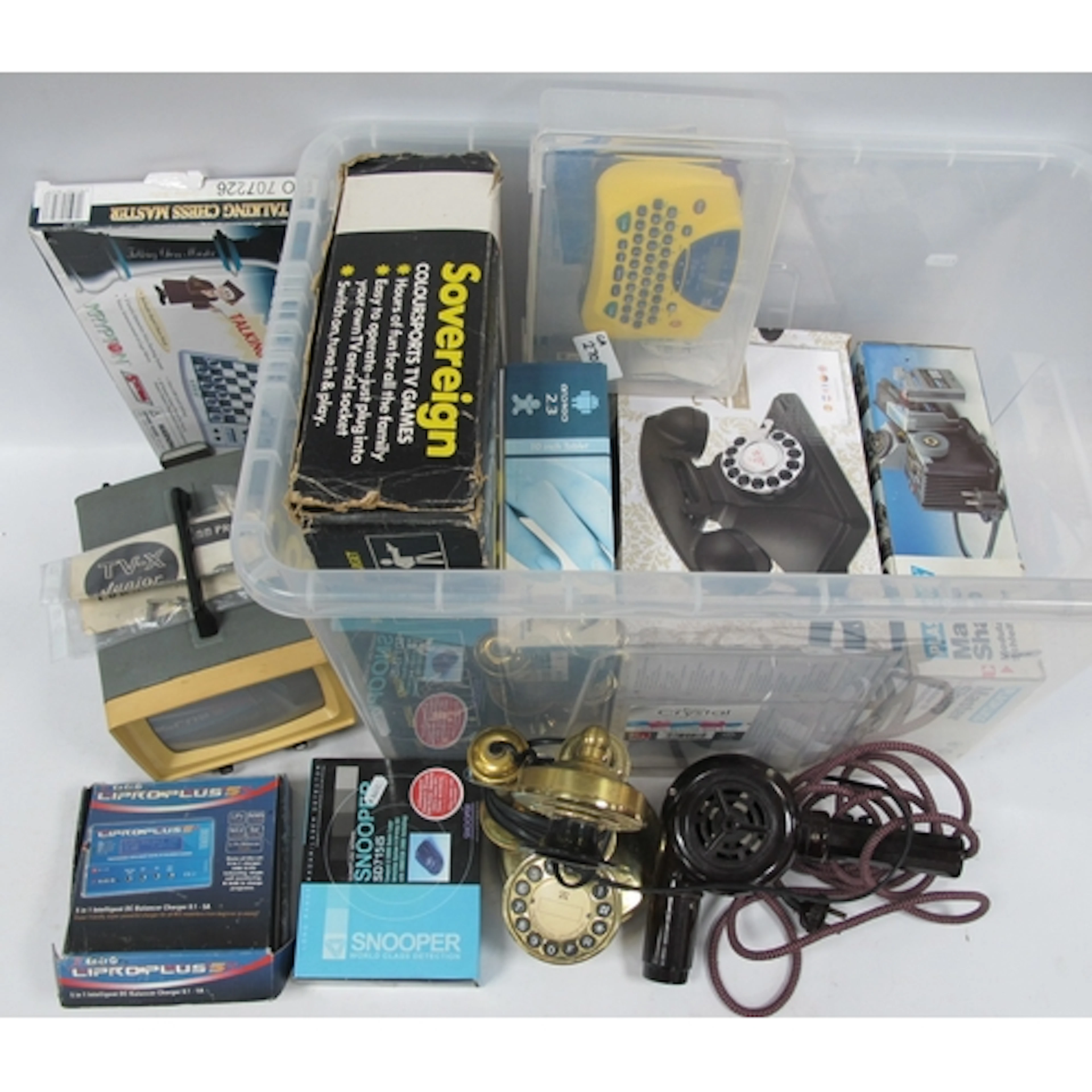 Electronics, including boxed Sovereign Coloursports TV game ...