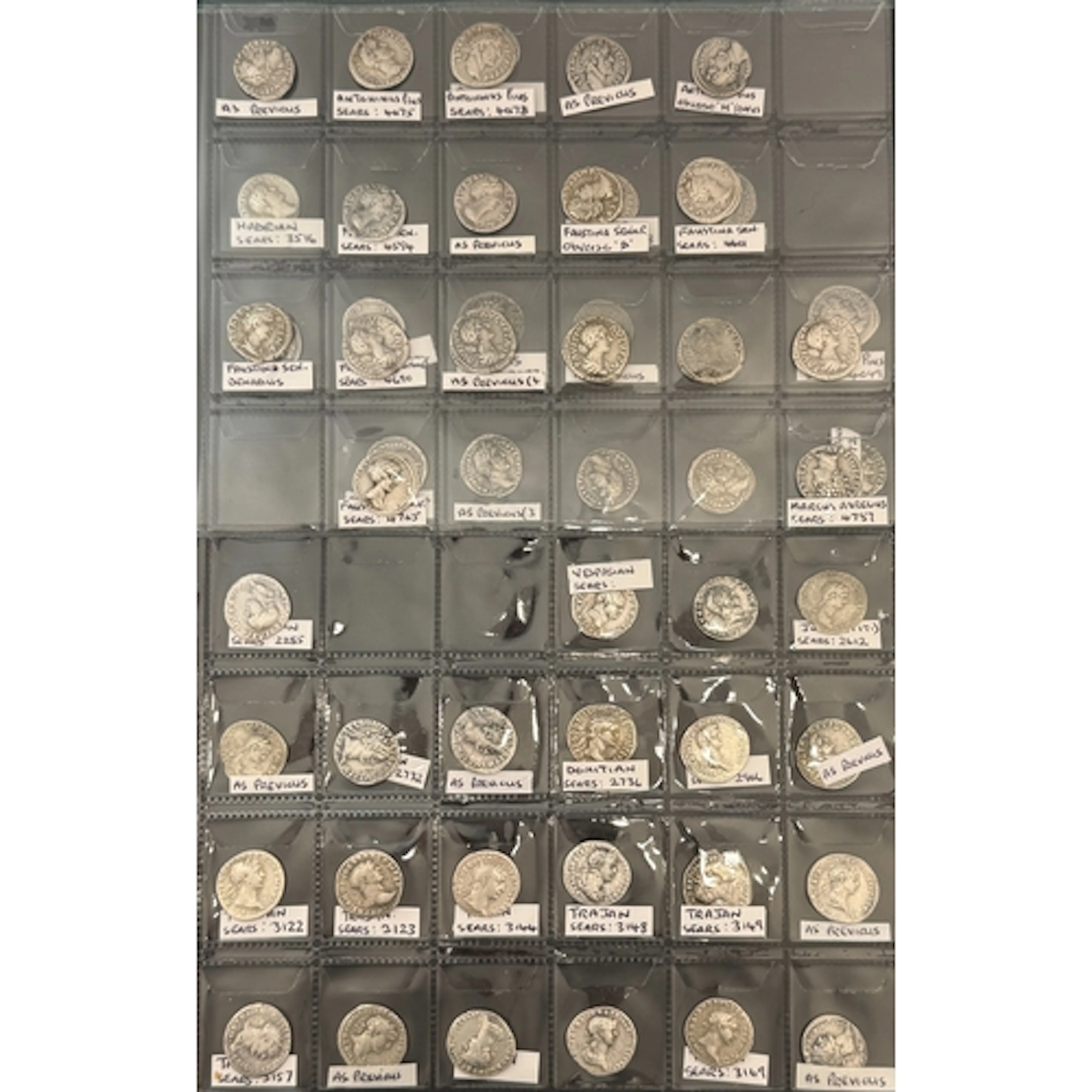 A collection of fifty-four Roman Imperial silver coin forger...