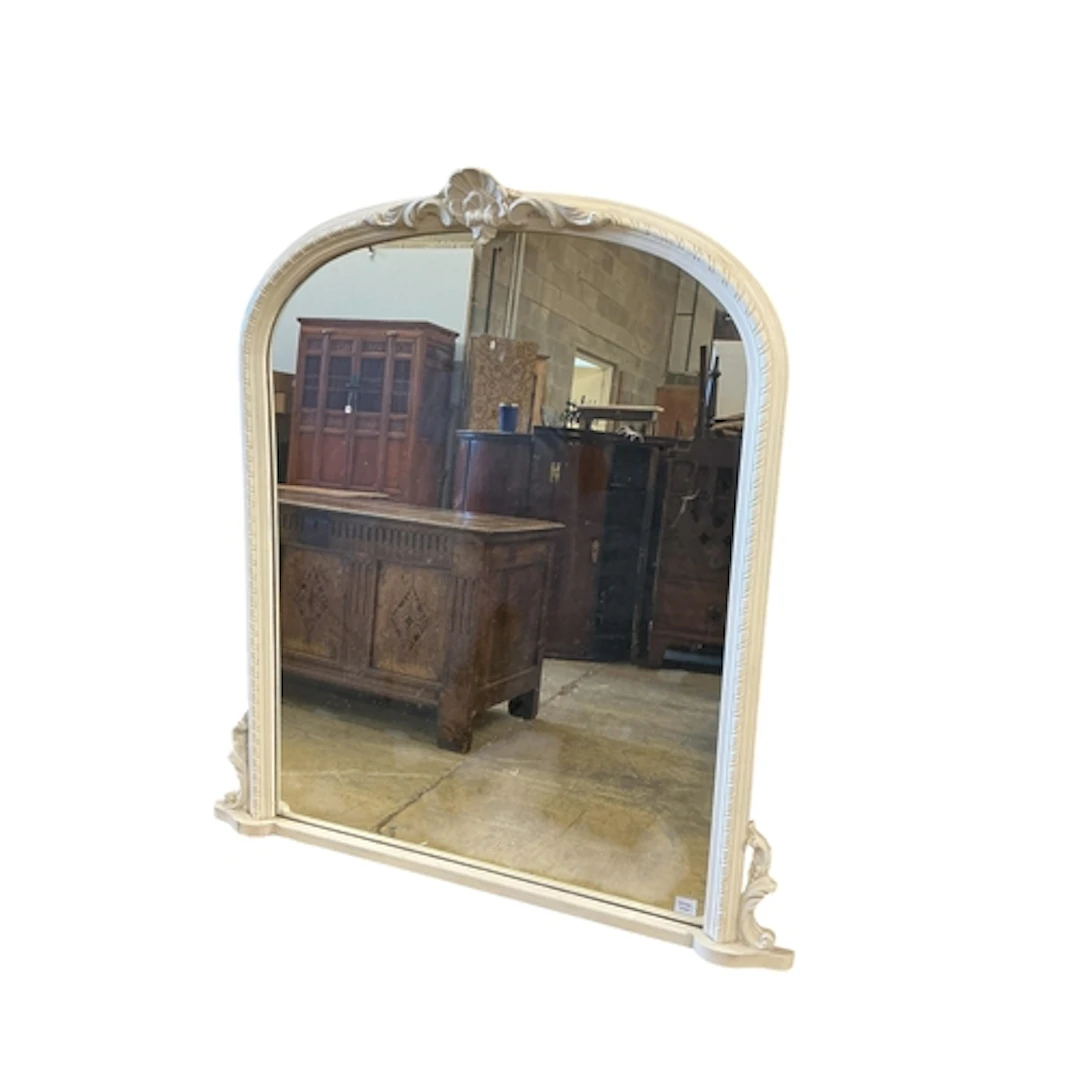 A large 19th century style painted overmantel mirror, width ...