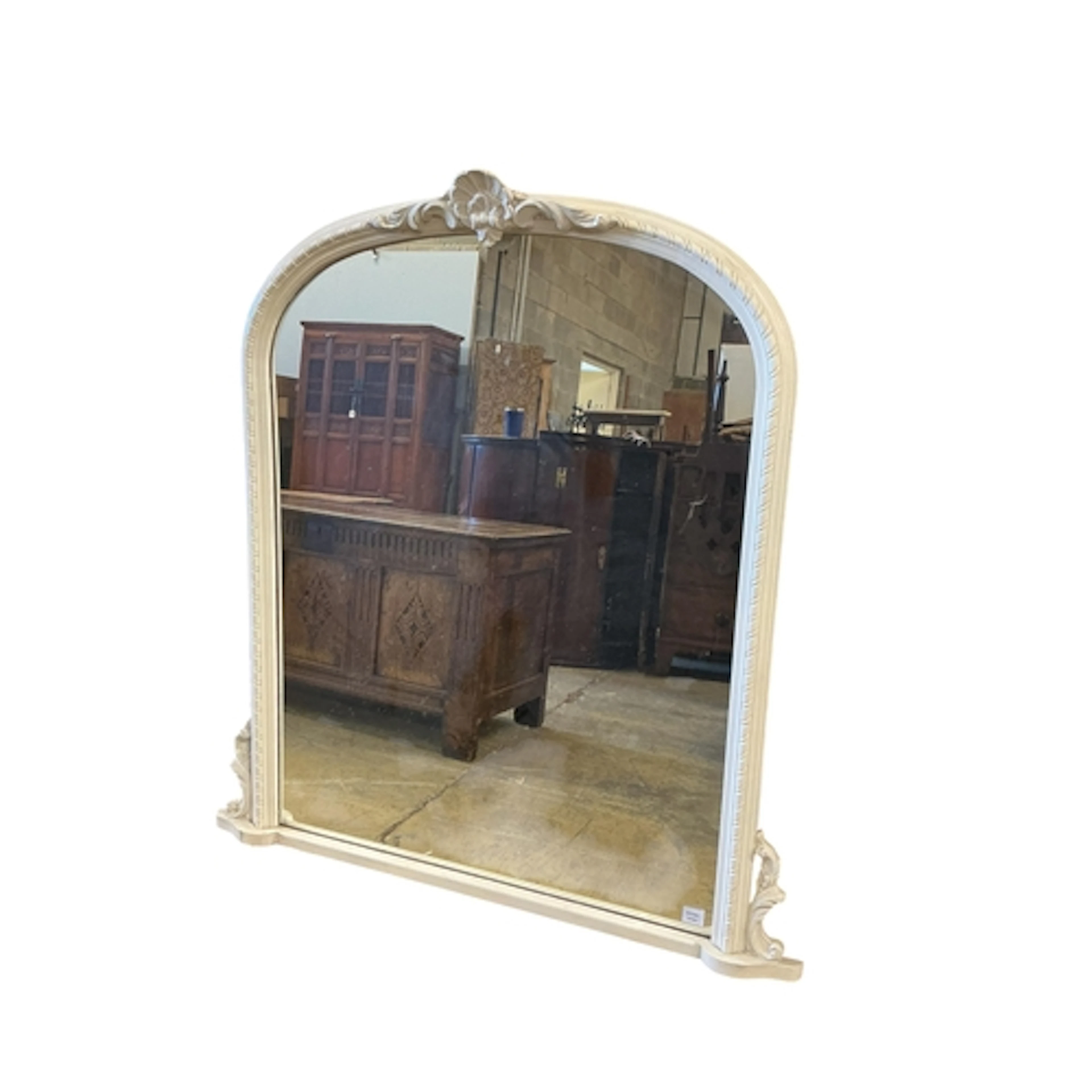 A large 19th century style painted overmantel mirror, width ...