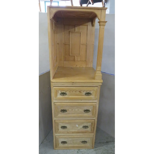 Vintage Pine Combination Unit with open top display stand, d...
