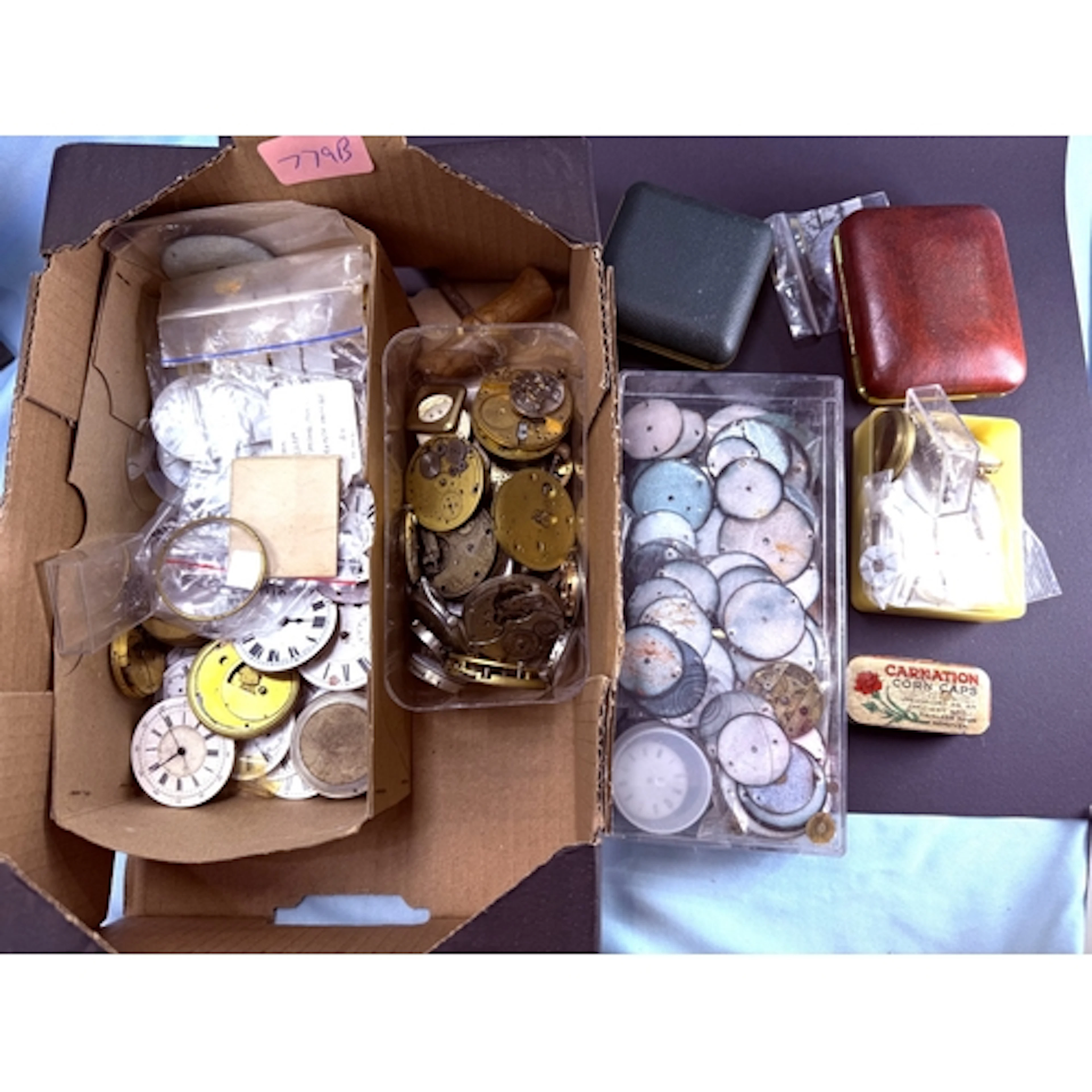 A collection of vintage watch parts, pocket and others etc