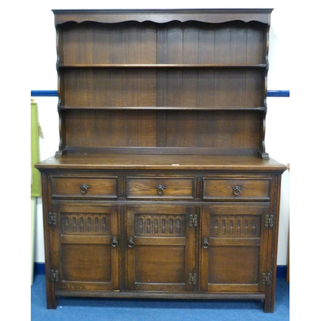 Carved oak dresser.