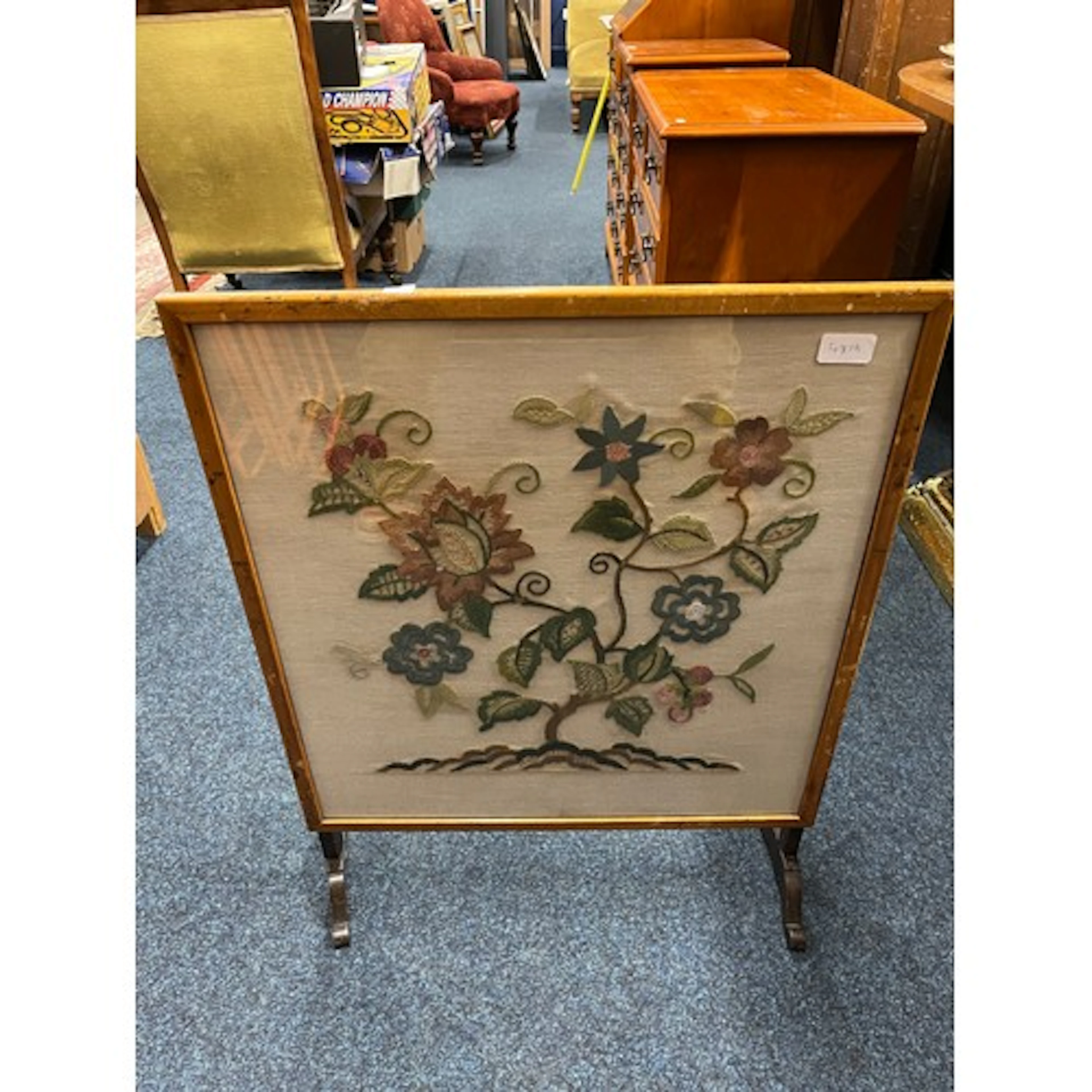 Upholstered firescreen.