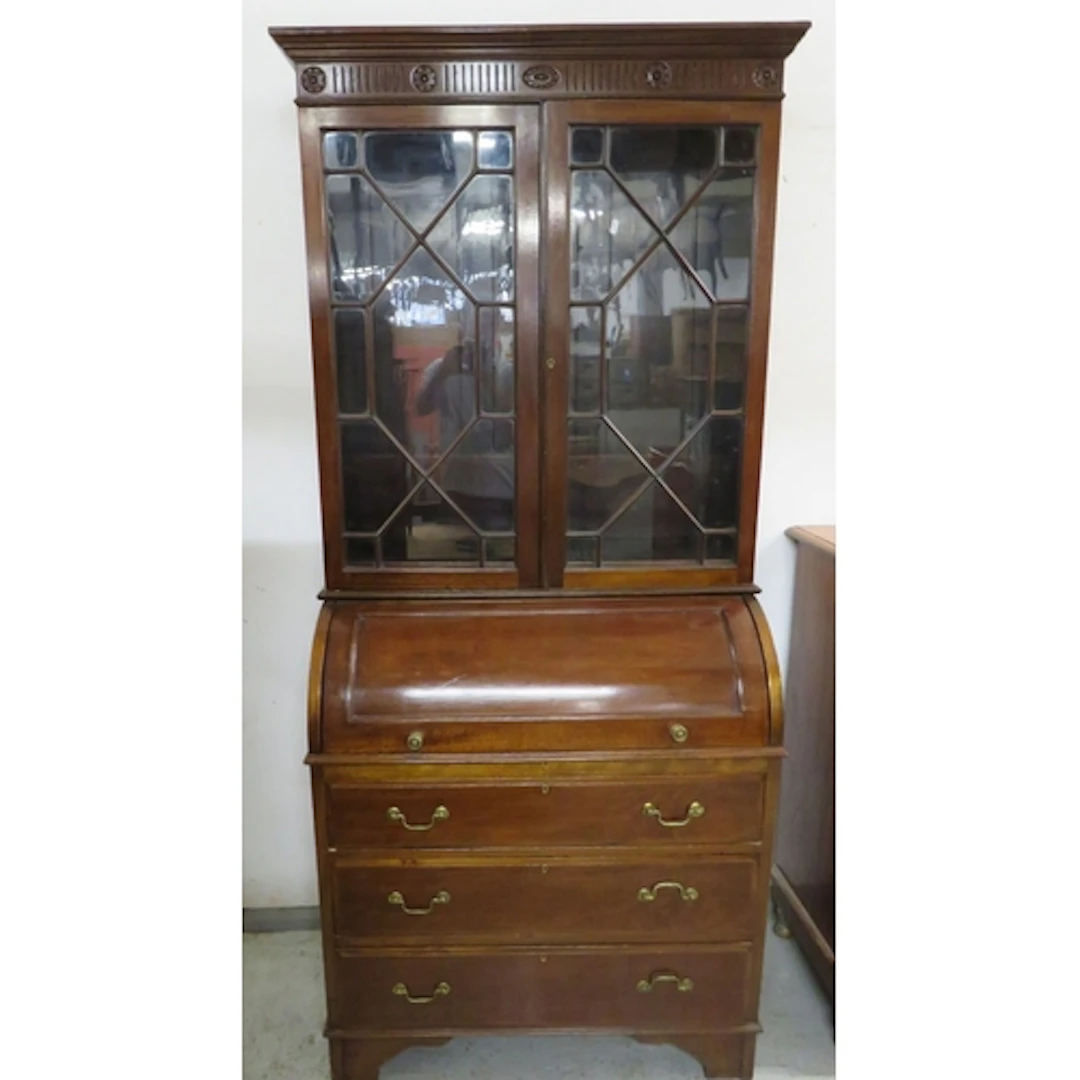 Antique Mahogany Bureau Bookcase, superstructure with pair a...