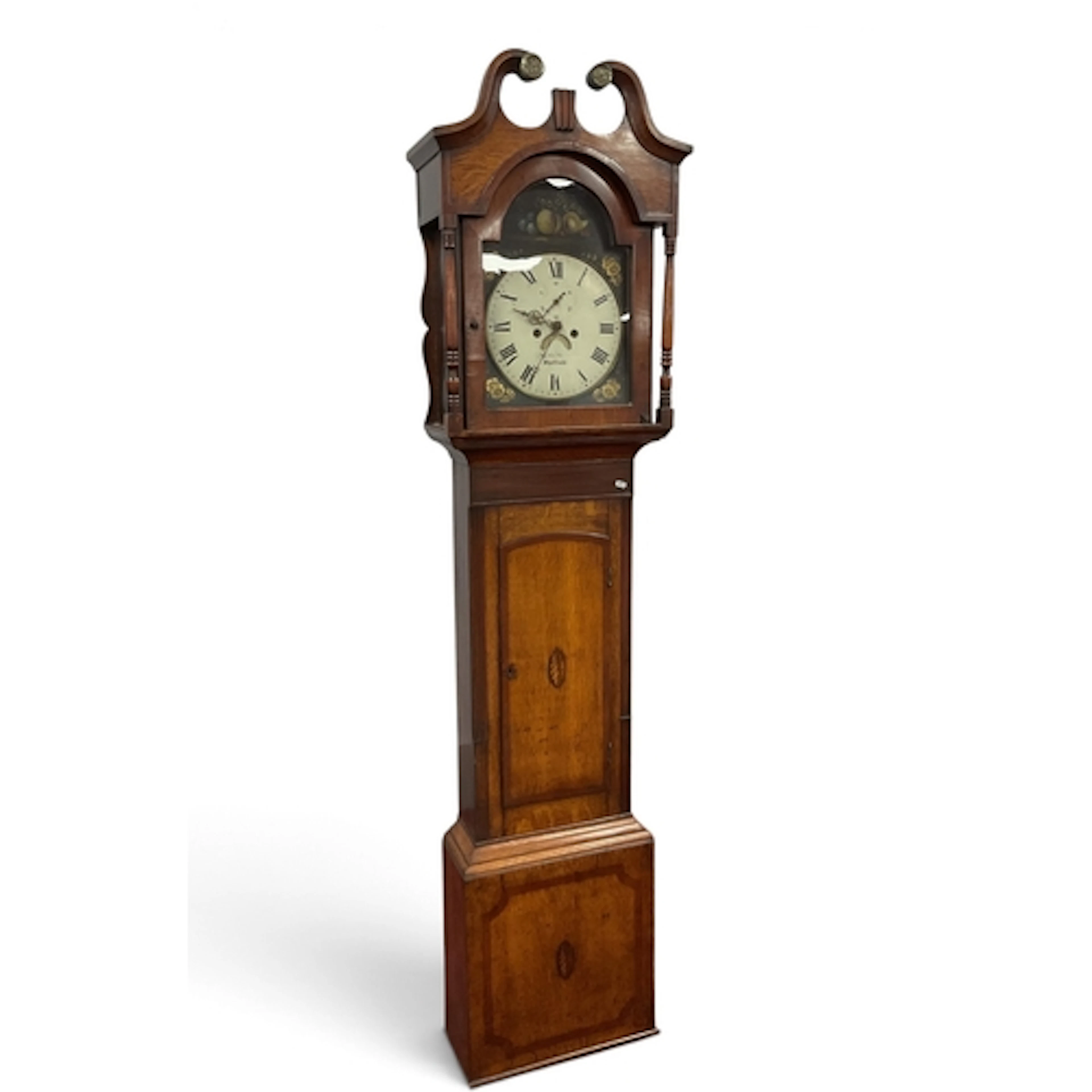 An Early XIX Century Oak-Mahogany Eight Day White Dial Longc...
