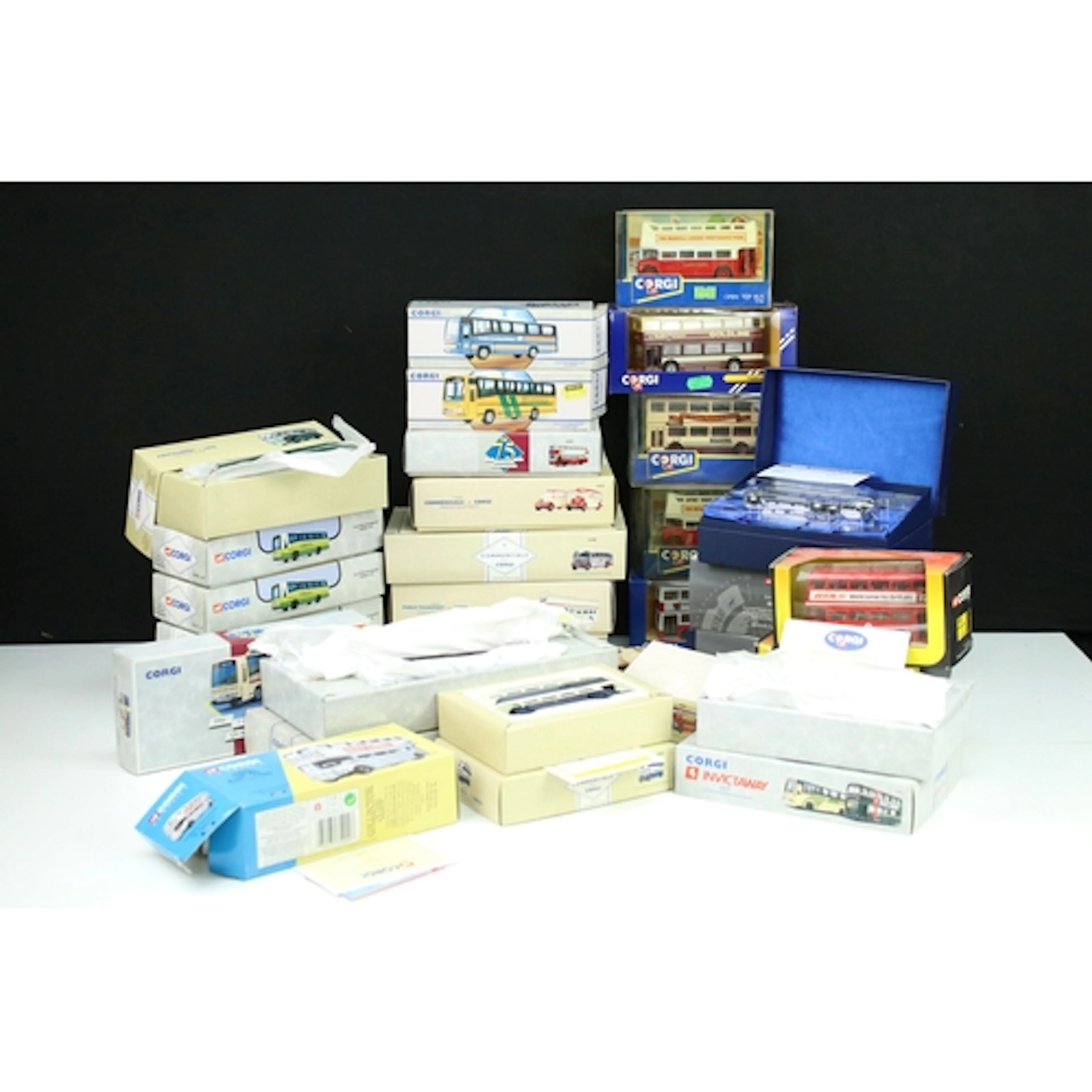 29 Boxed Corgi diecast model buses to include Millennium Col...