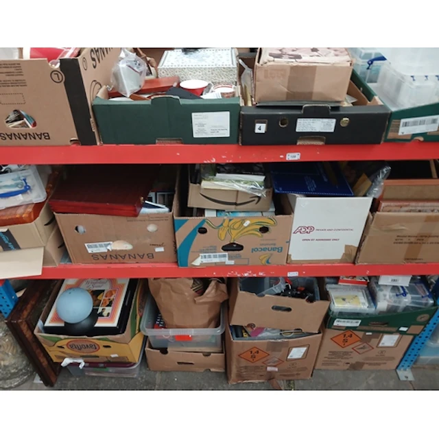 18 boxes and a bag of mixed items to include coloured pencil...