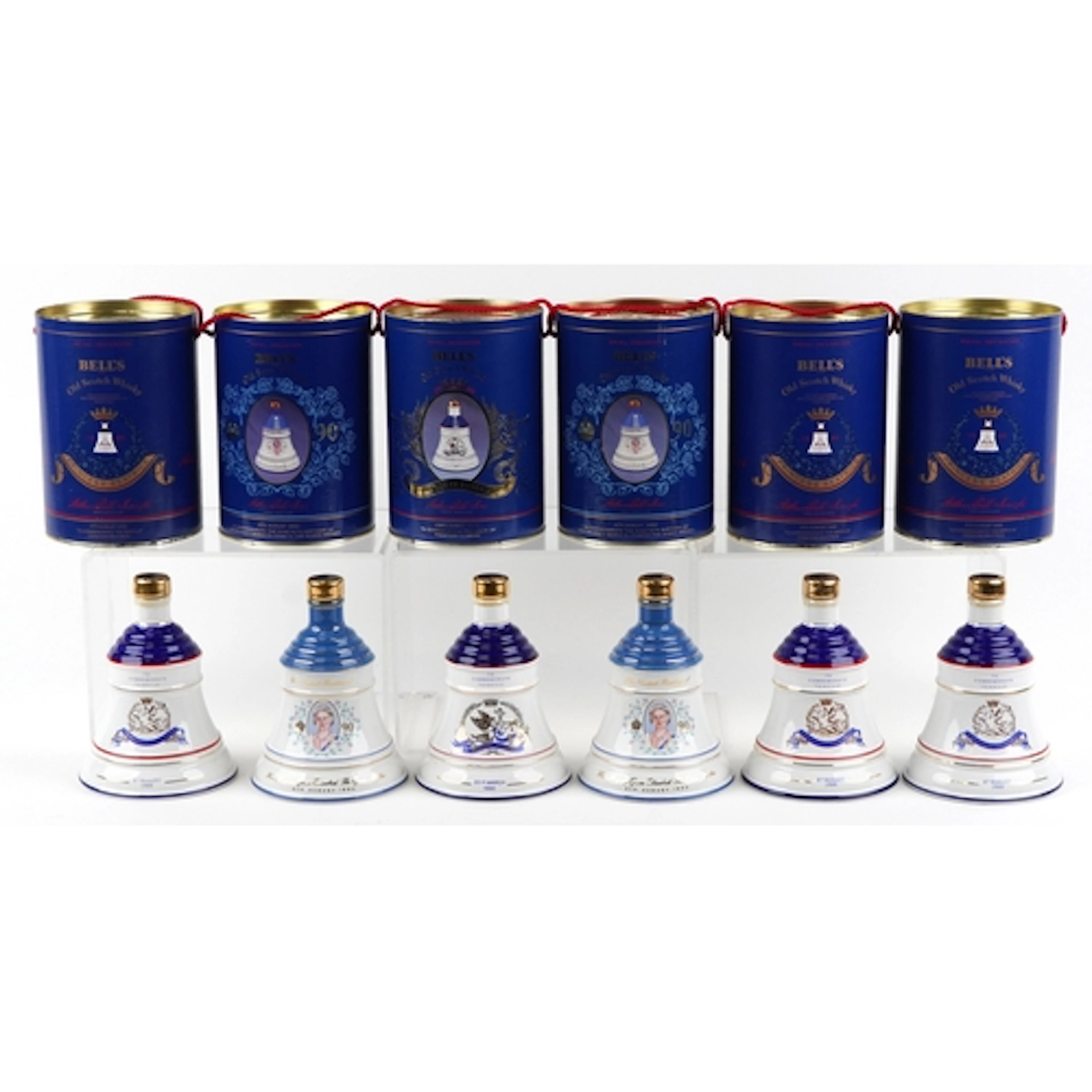 Six Bell's Royal interest whisky decanters including 8th Aug...