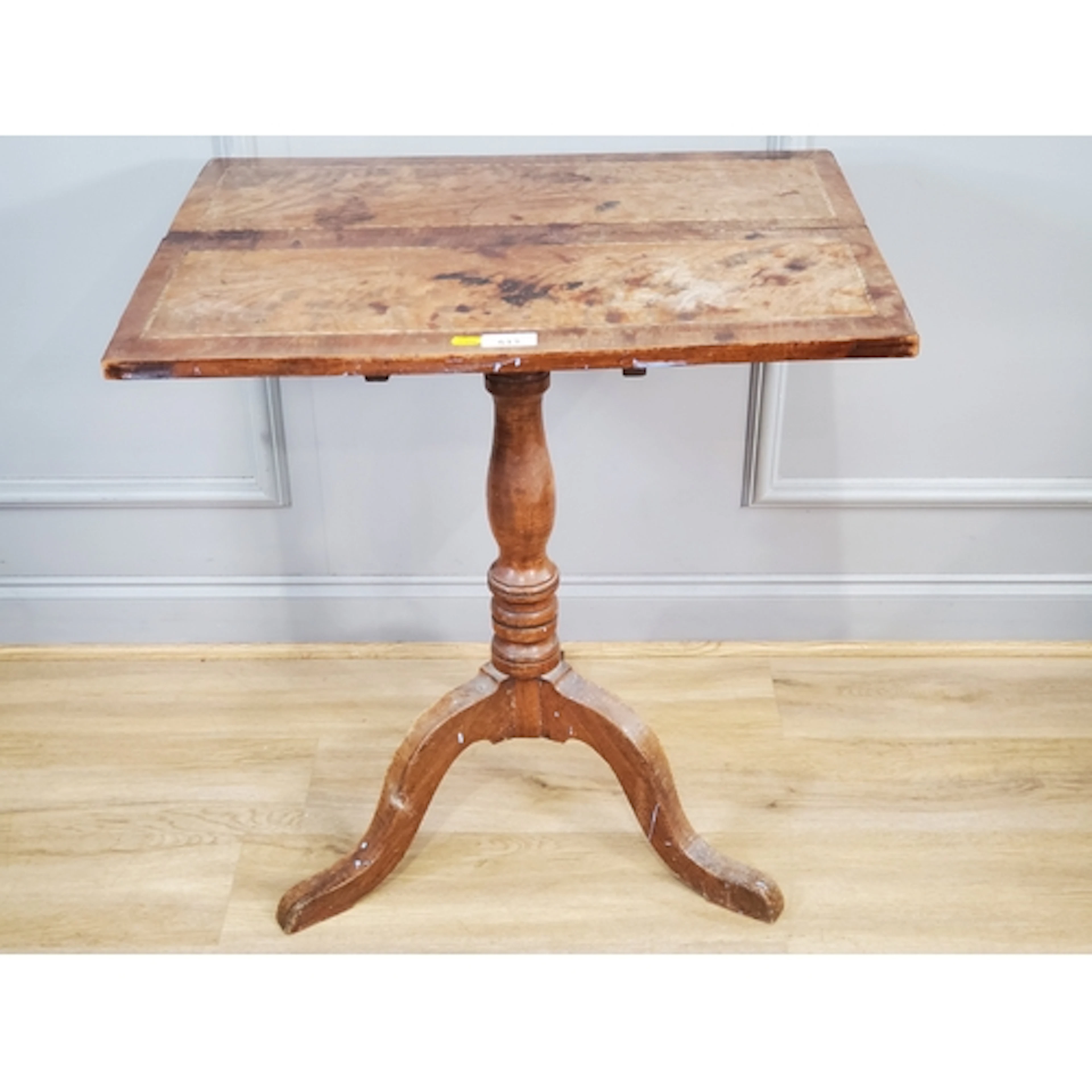 A rectangular topped tripod Table, 2ft 4" H 2ft 3" W 1ft 9" ...