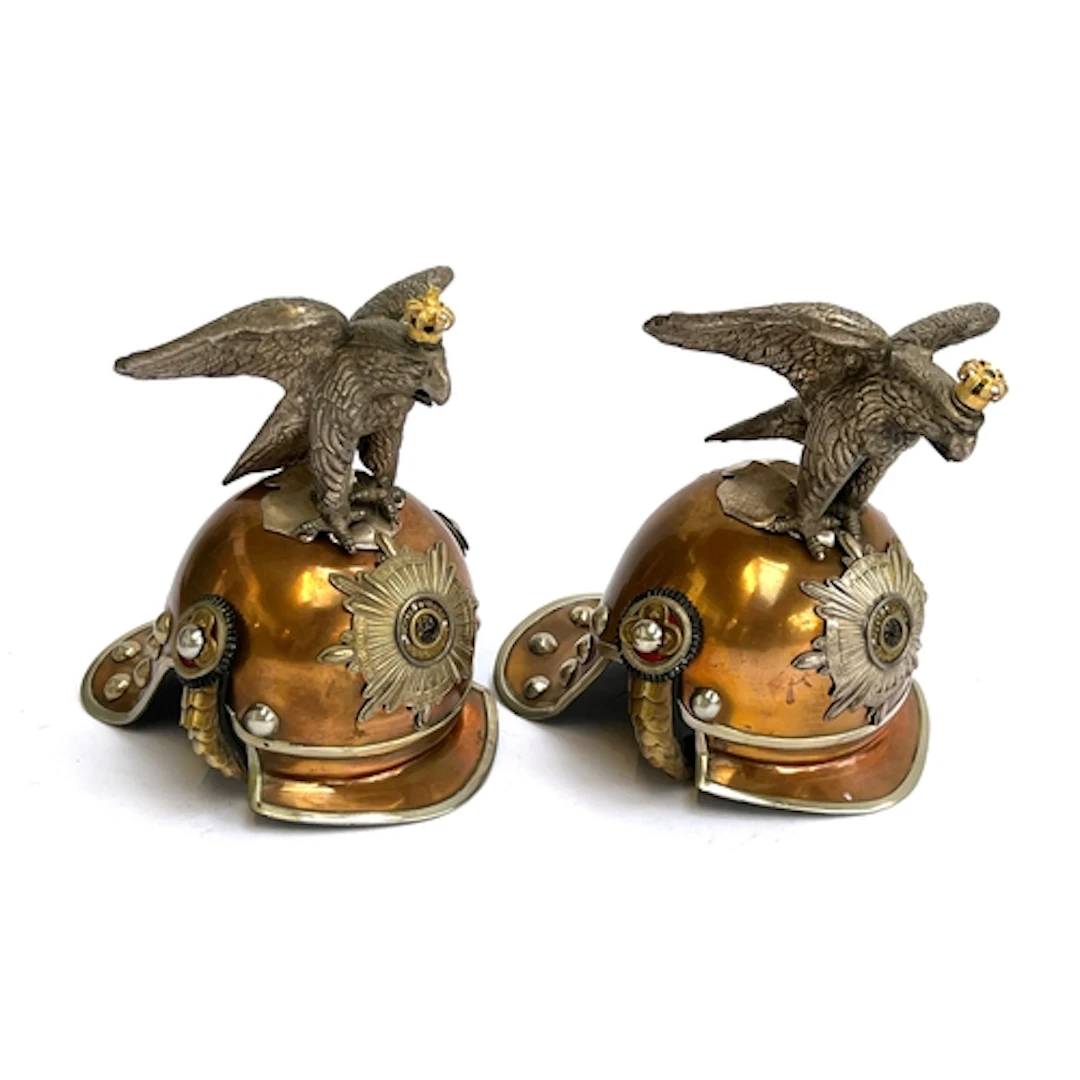 A pair of miniature replica Imperial Russian Horse Guards of...