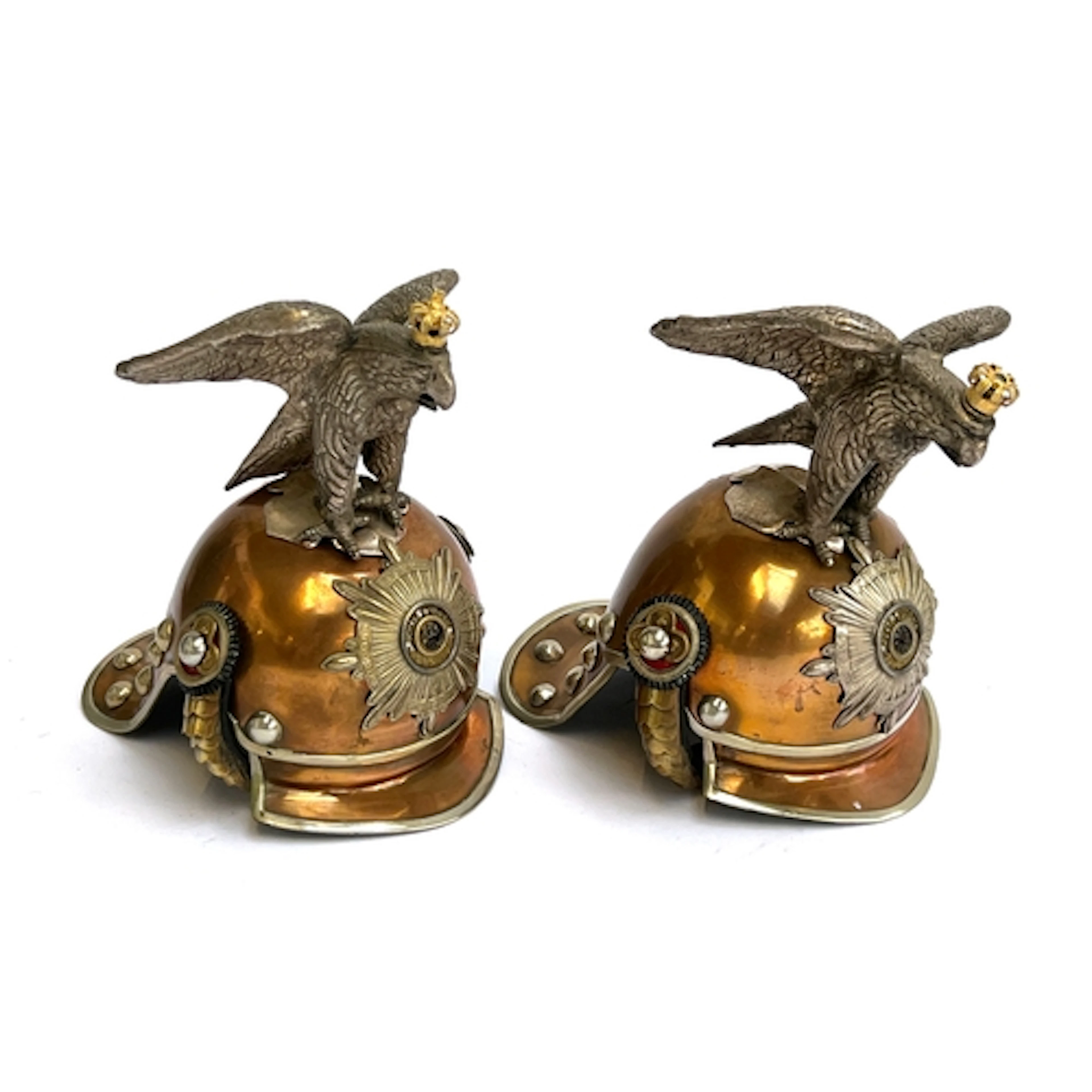 A pair of miniature replica Imperial Russian Horse Guards of...