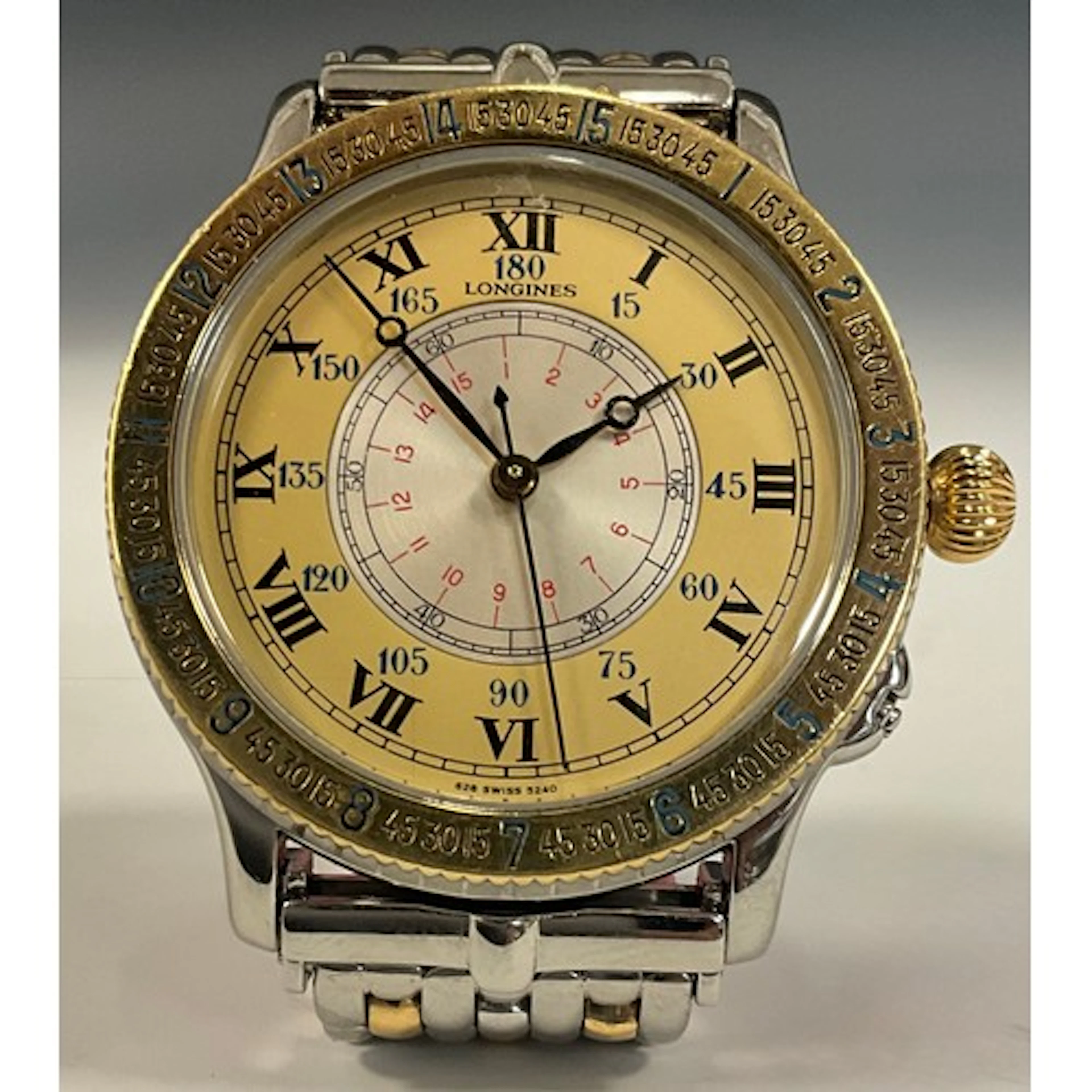 Longines - a stainless steel and gold Hour Angle pilots wris...