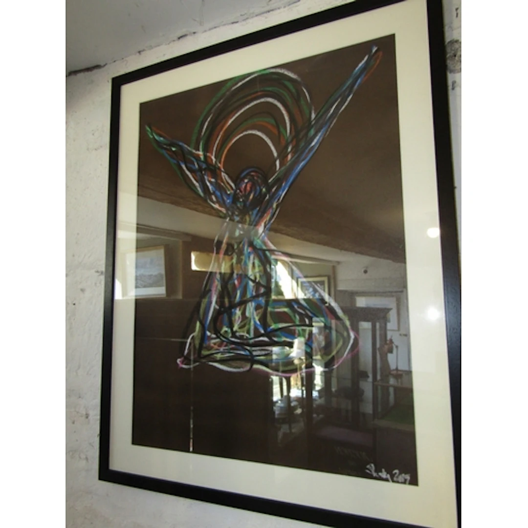 Kevin Sharkey Angel Pastel Signed Lower Right Approximately ...