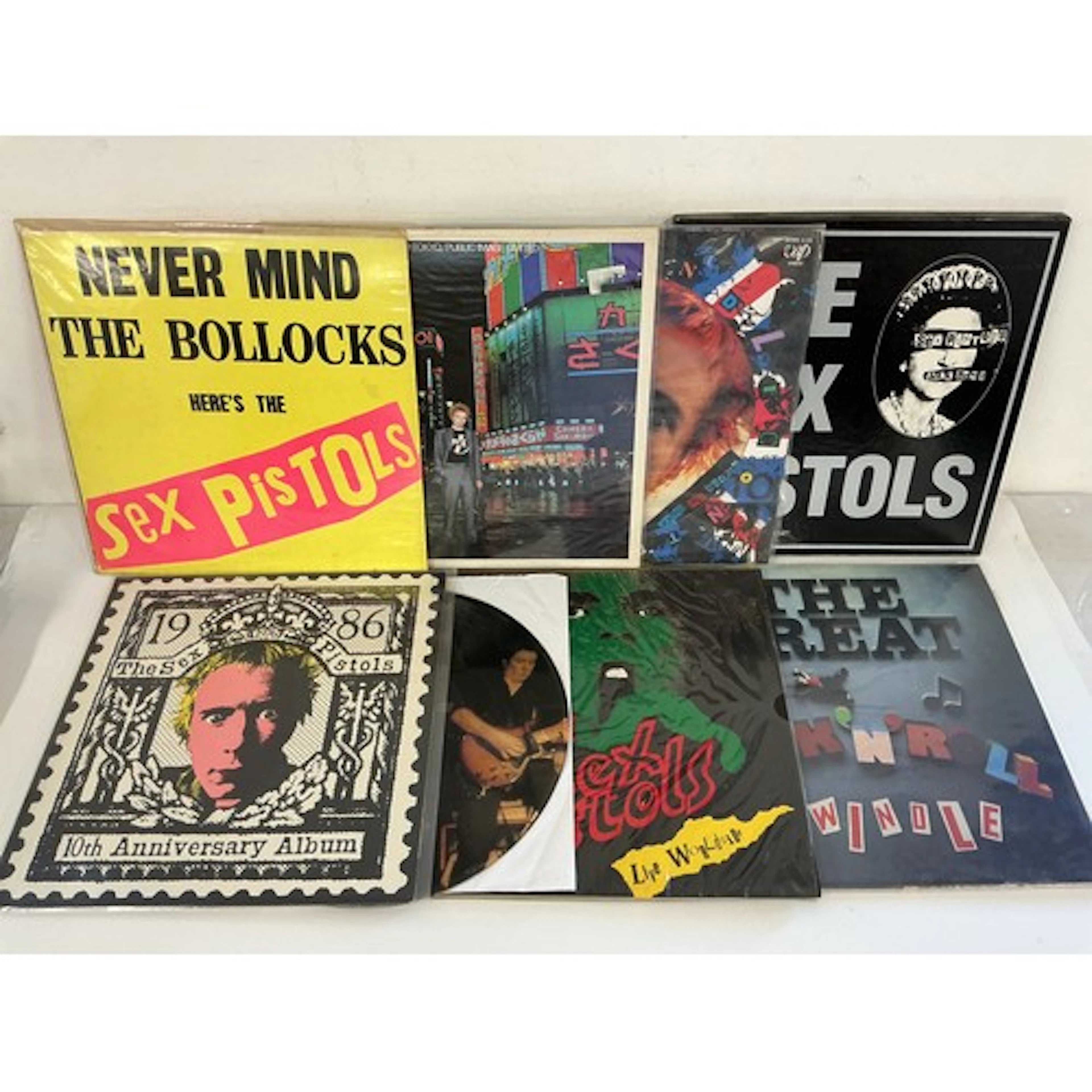 Eight Sex Pistols and related LPs comprising Never Mind The ...