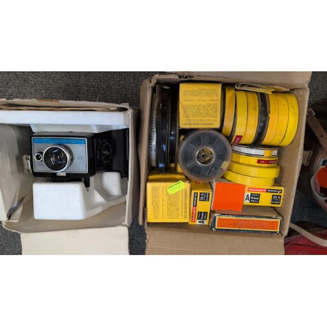 A group of vintage photographic equipment comprising a Polar...