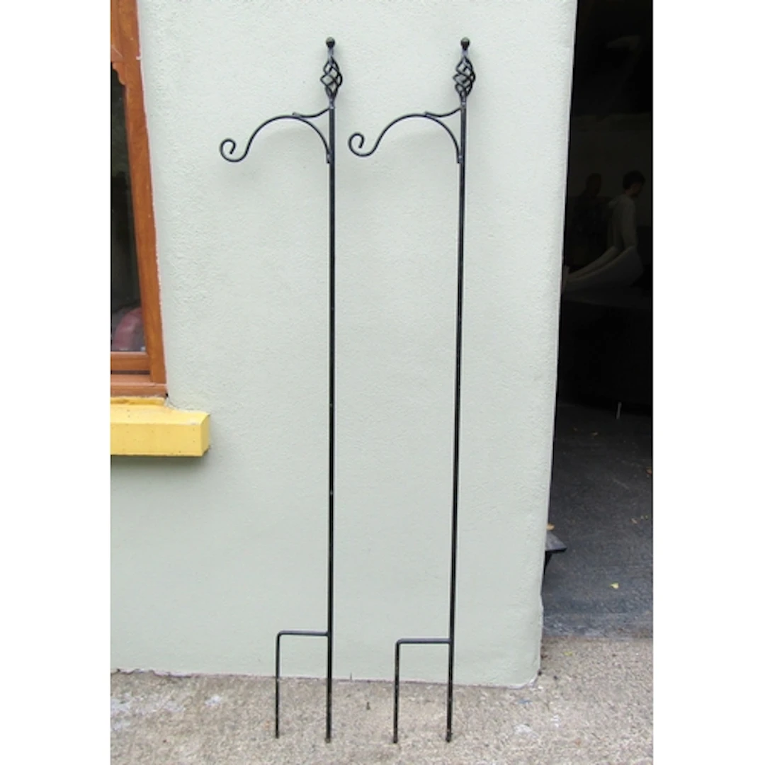 Pair of Lawn Wrought Iron Lantern Holders Each Approximately...