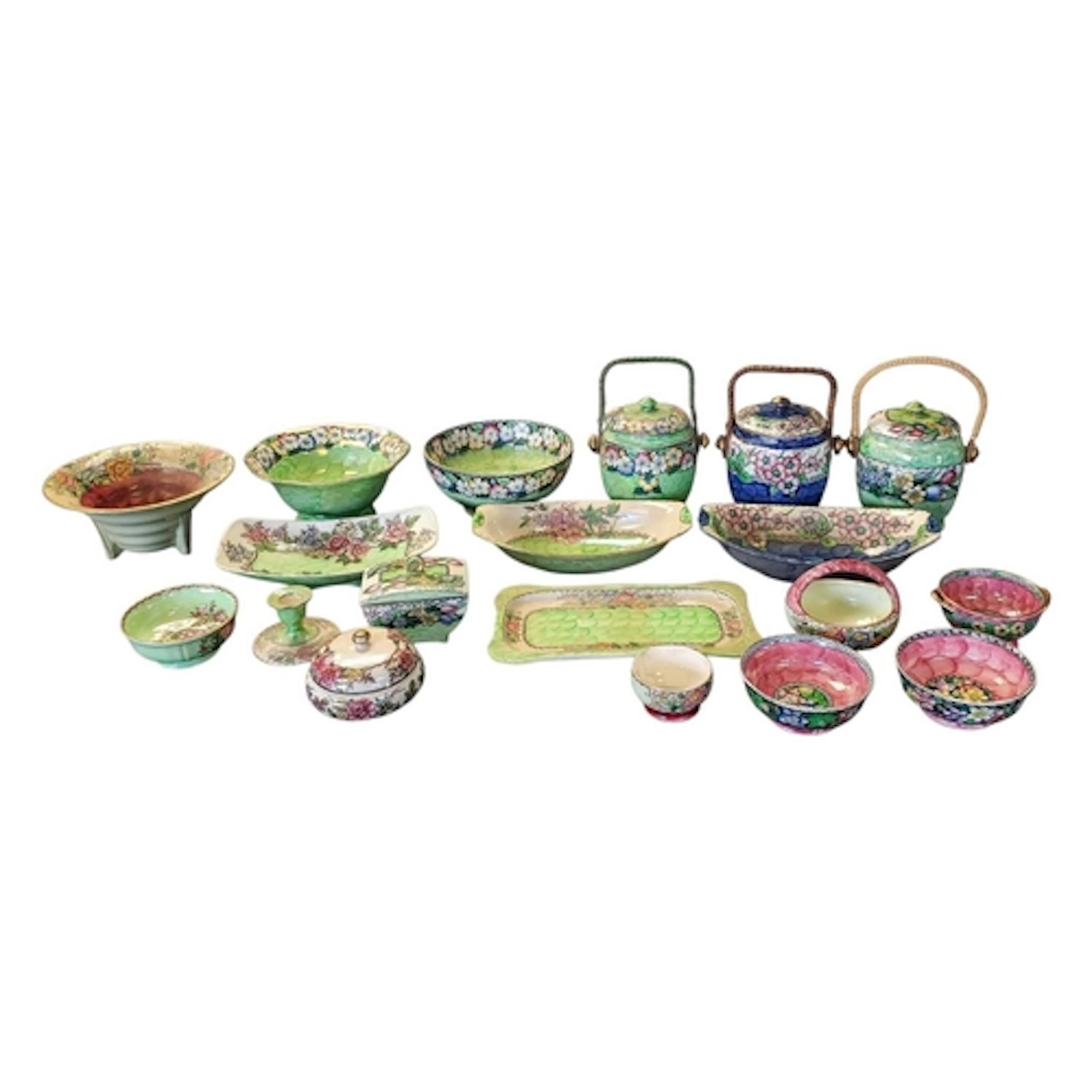 Maling - Collection of early to mid 20th century floral pott...