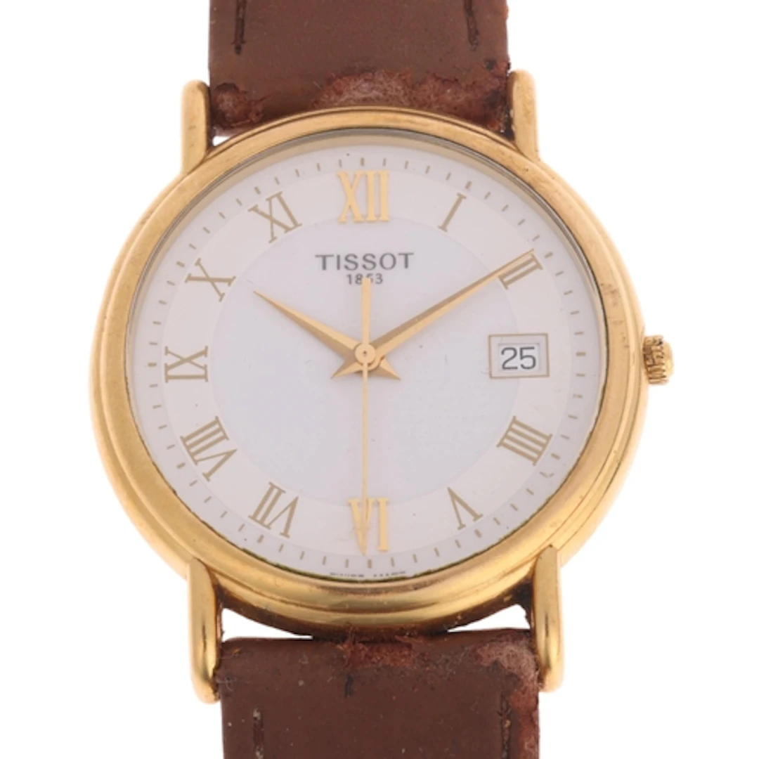 TISSOT - an 18ct gold Le Locle quartz calendar wristwatch, r...