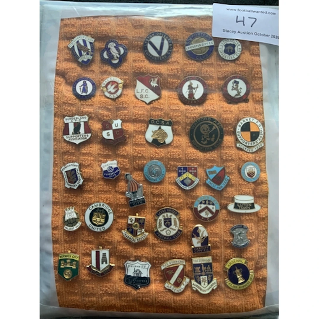 Old Football Badge Collection: Many supporters club badges i...