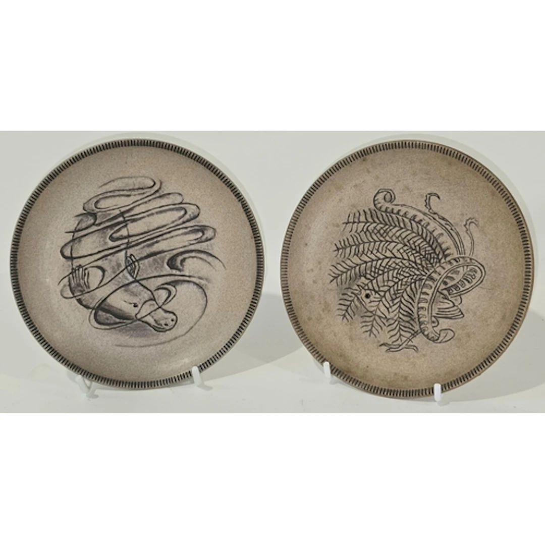 Poole Pottery Stoneware Australian Coin Series pin dish depi...
