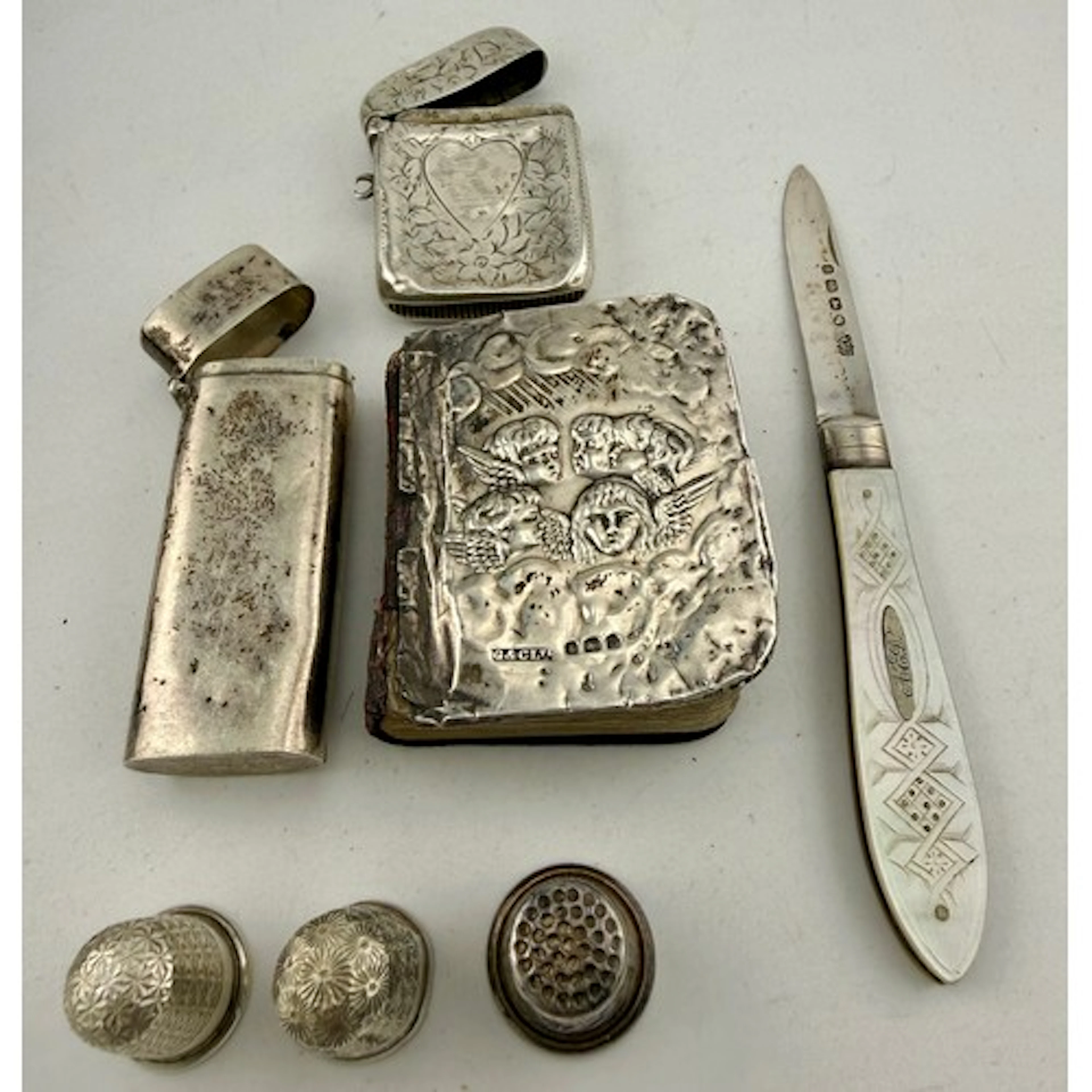 Various items of hallmarked silver to include Charles Horner...
