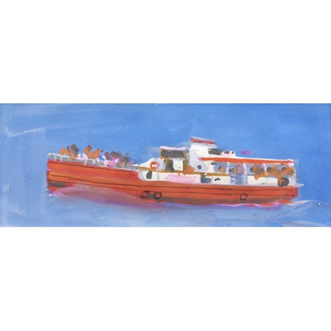 § John MILLER (1931-2002) Goa Ferry Gouache, stamp signed, ...