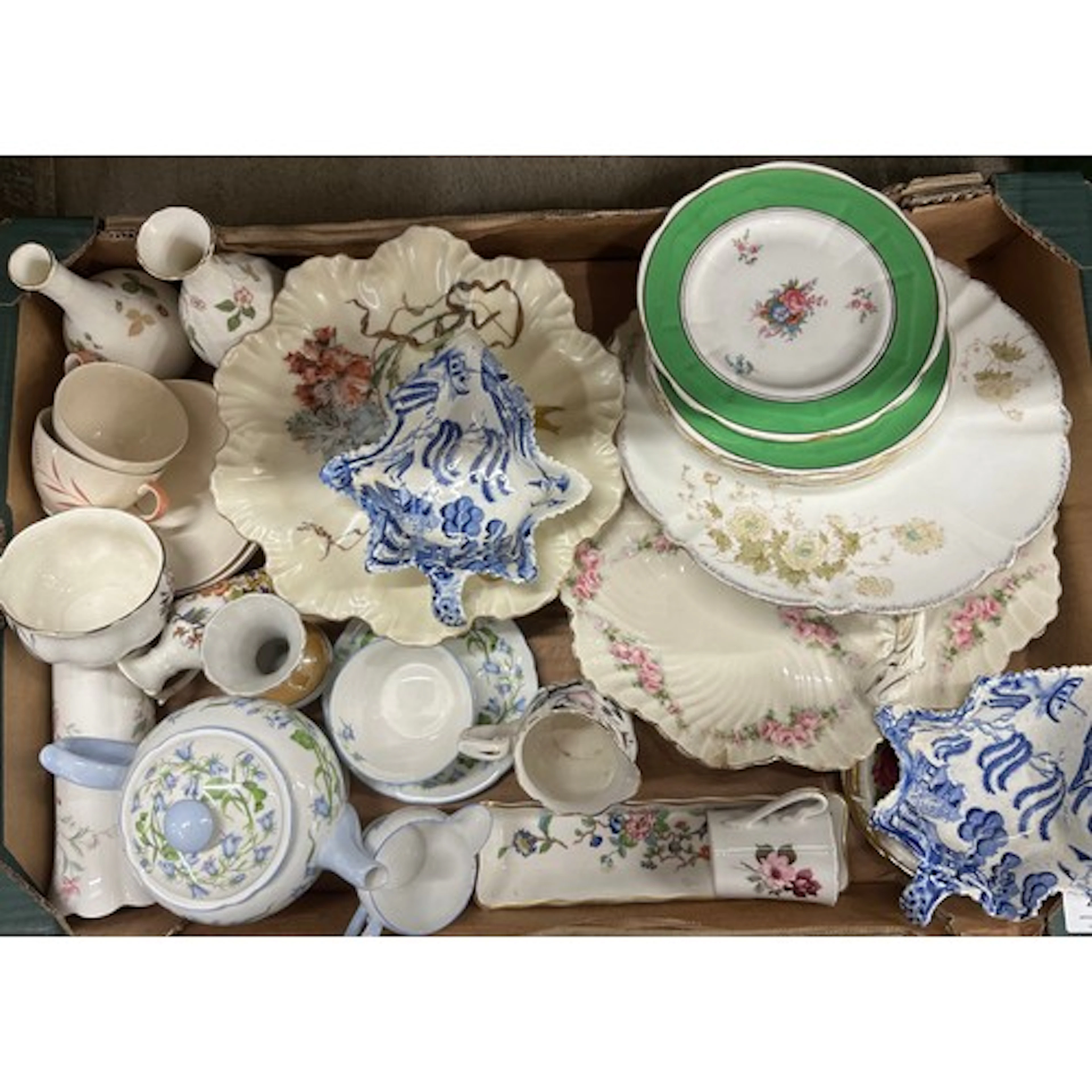 A collection of china to include, a Shelley teapot, milk jug...